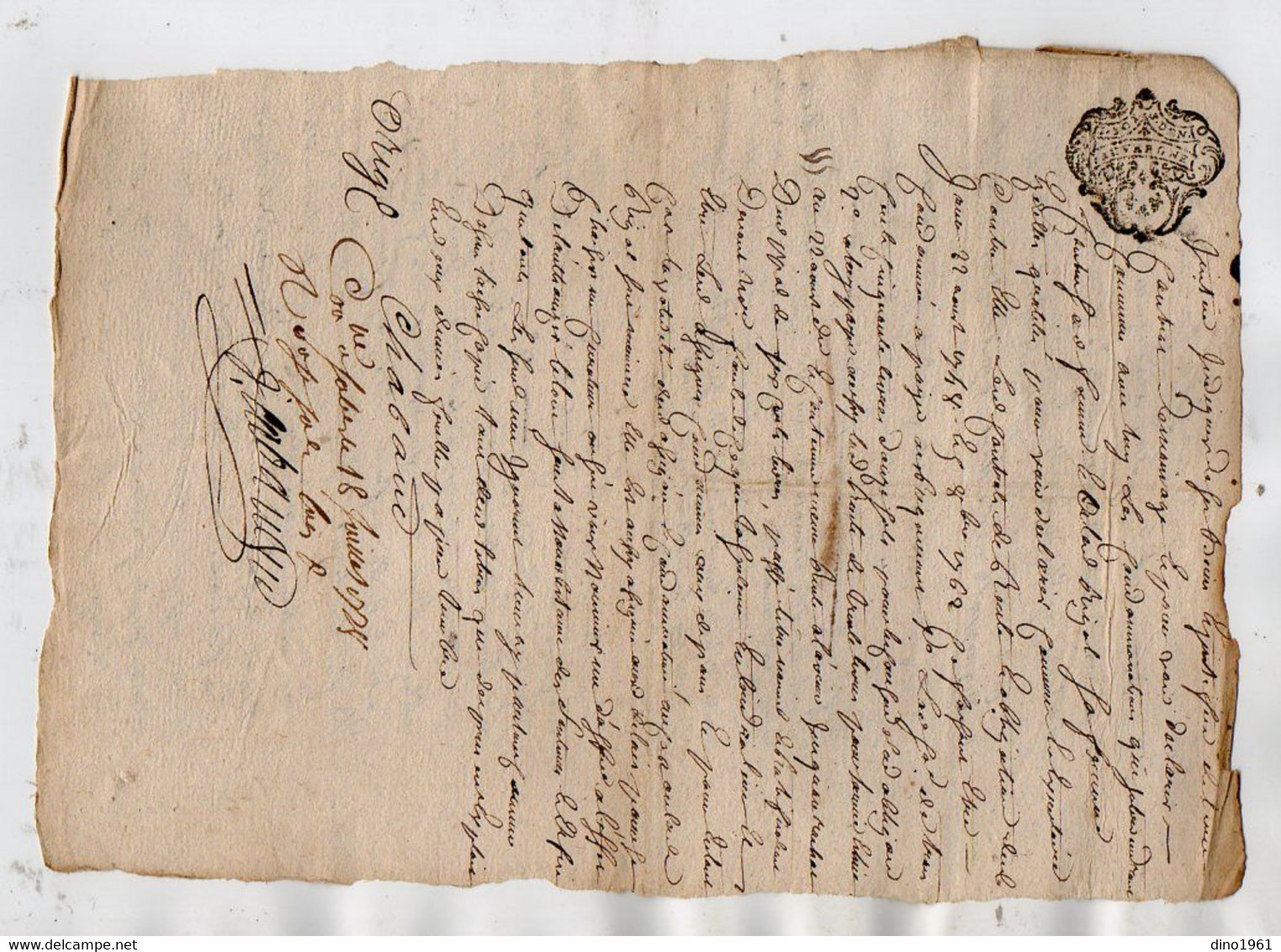 VP18.595 - Auvergne - Cachet De Généralité - Acte De 1778 - SALERS X FONTANGES - Algemene Zegels