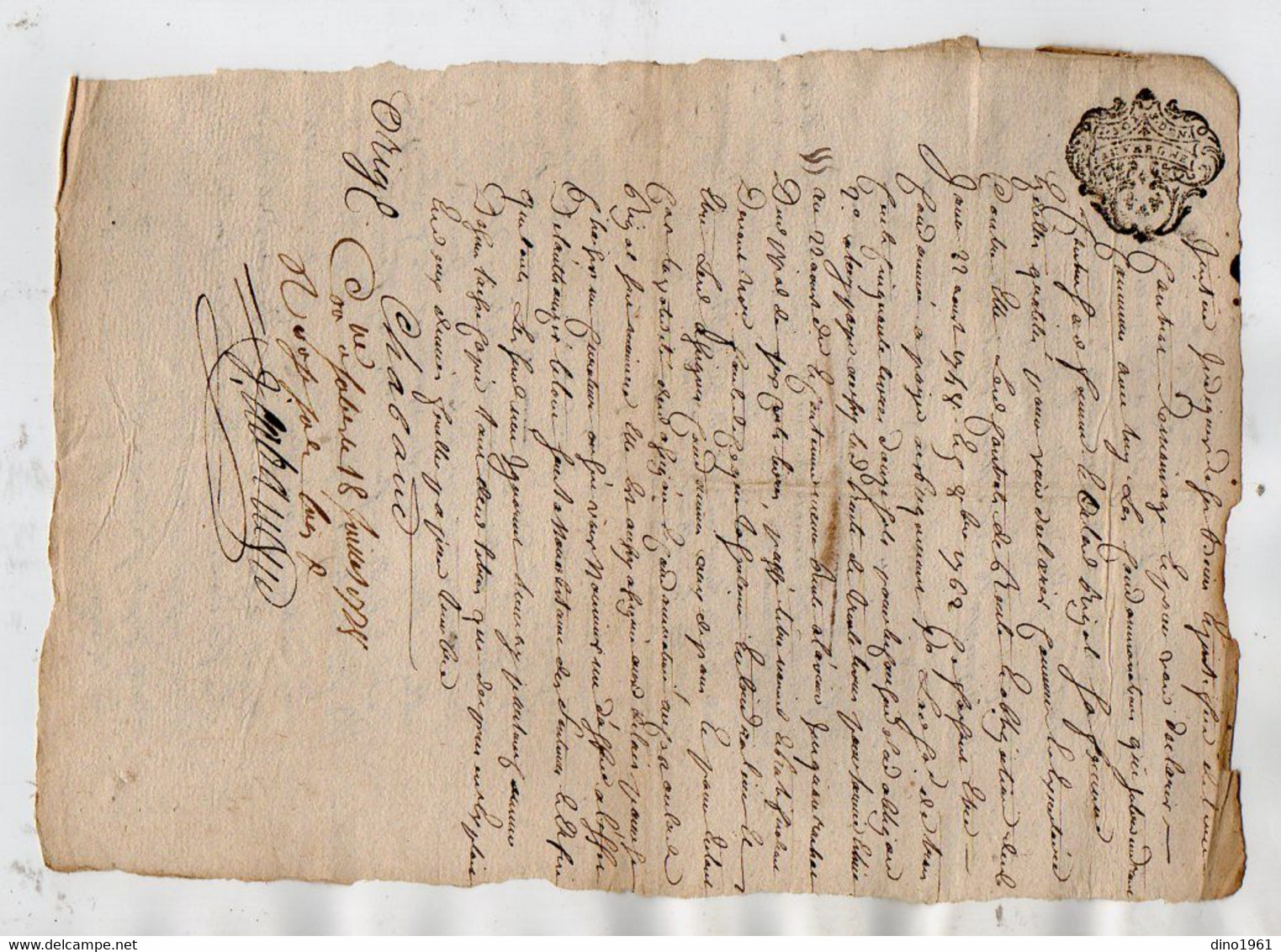 VP18.595 - Auvergne - Cachet De Généralité - Acte De 1778 - SALERS X FONTANGES - Cachets Généralité