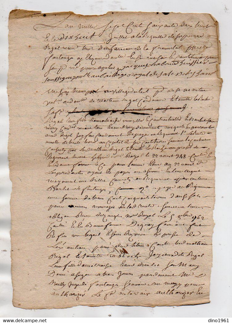 VP18.595 - Auvergne - Cachet De Généralité - Acte De 1778 - SALERS X FONTANGES - Seals Of Generality