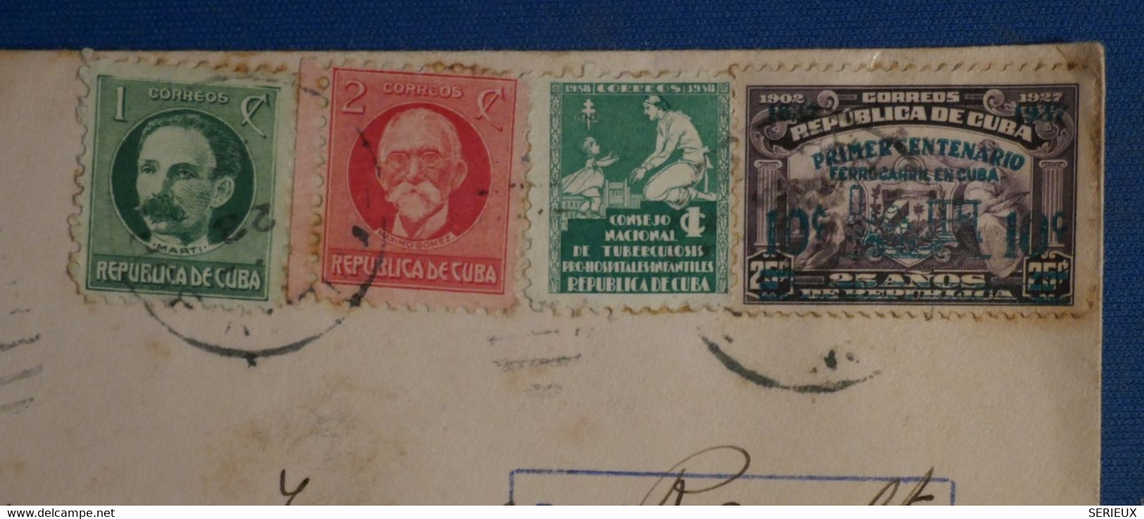 AH16 CUBA   BELLE LETTRE CERTIFICADO  1938 LA HAVANA  A PARIS   FRANCE+++ AFFRANCH. INTERESSANT - Lettres & Documents