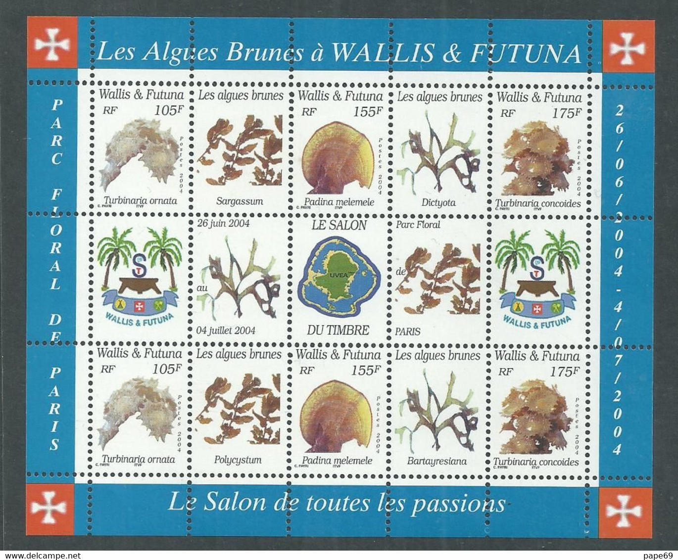 Wallis Et Futuna B. F. N° 17 XX " Le Salon Du Timbre 2004" Flore : Plantes Marines Le Bloc Sans Cha. TB - Blocchi & Foglietti