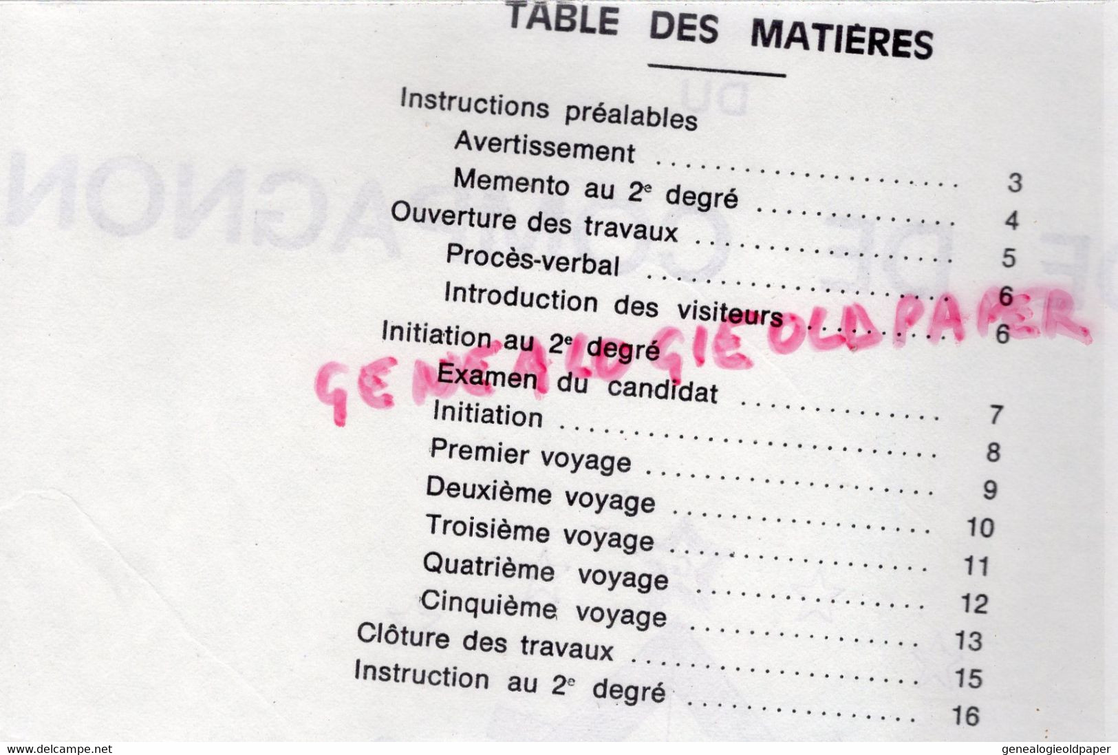 FRANC MACONNERIE FRANC MACON-CAHIER DU GRADE DE COMPAGNON 5981- 2E DEGRE GRAND ORIENT DE FRANCE - Historical Documents