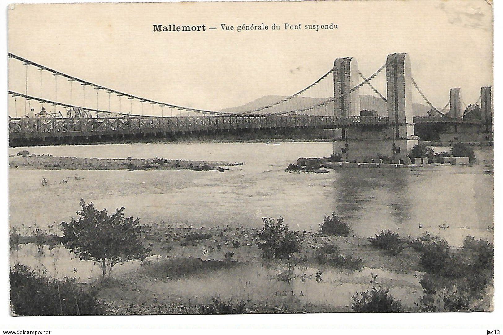 L100K076 - Mallemort - Vue Générale Du Pont Suspendu - Mallemort