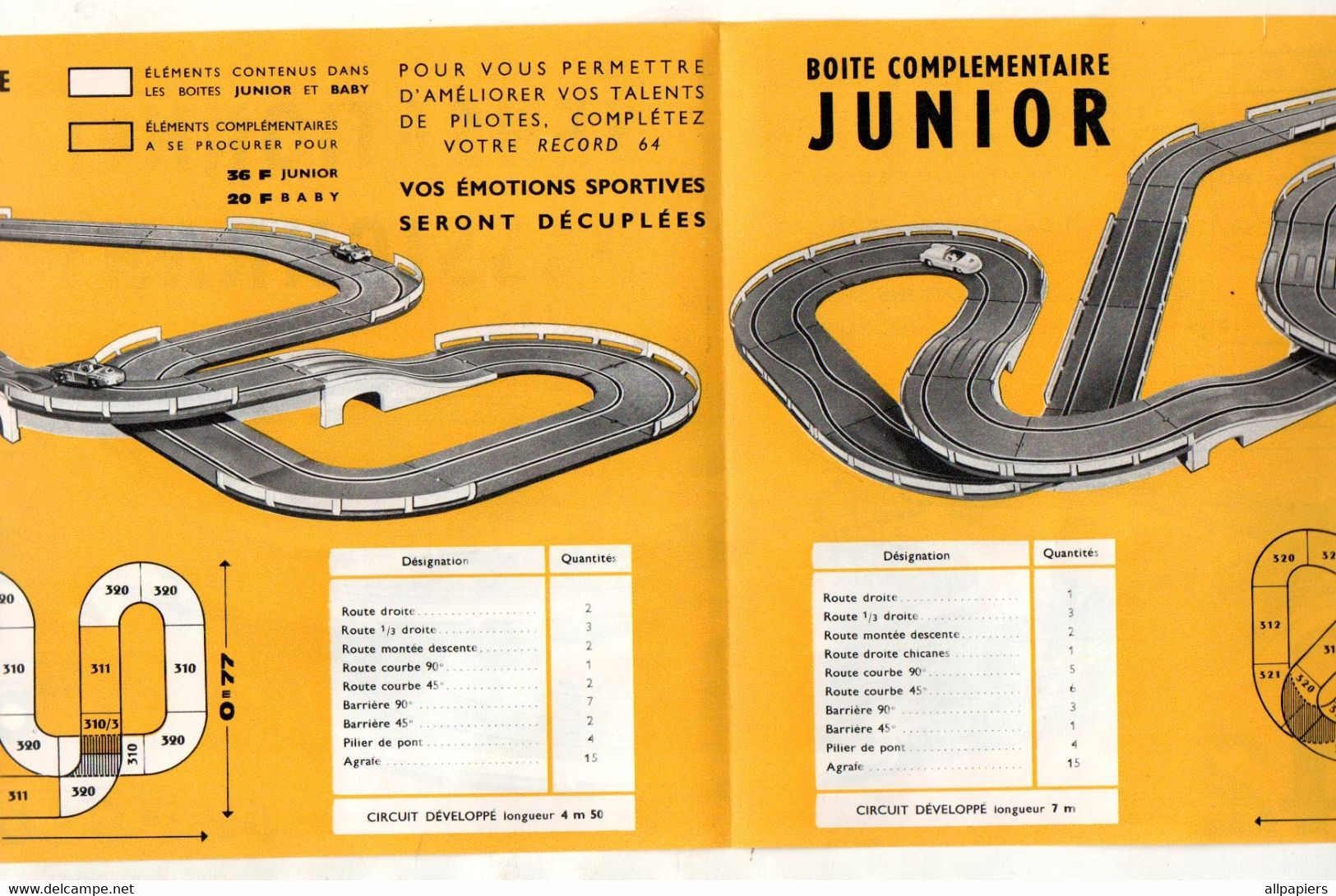 Publicité Sensationnel Passionnant 3 Boites Complémentaires Jouef Record 64 De 1963 - Format : 23.5x18 Cm - Circuiti Automobilistici