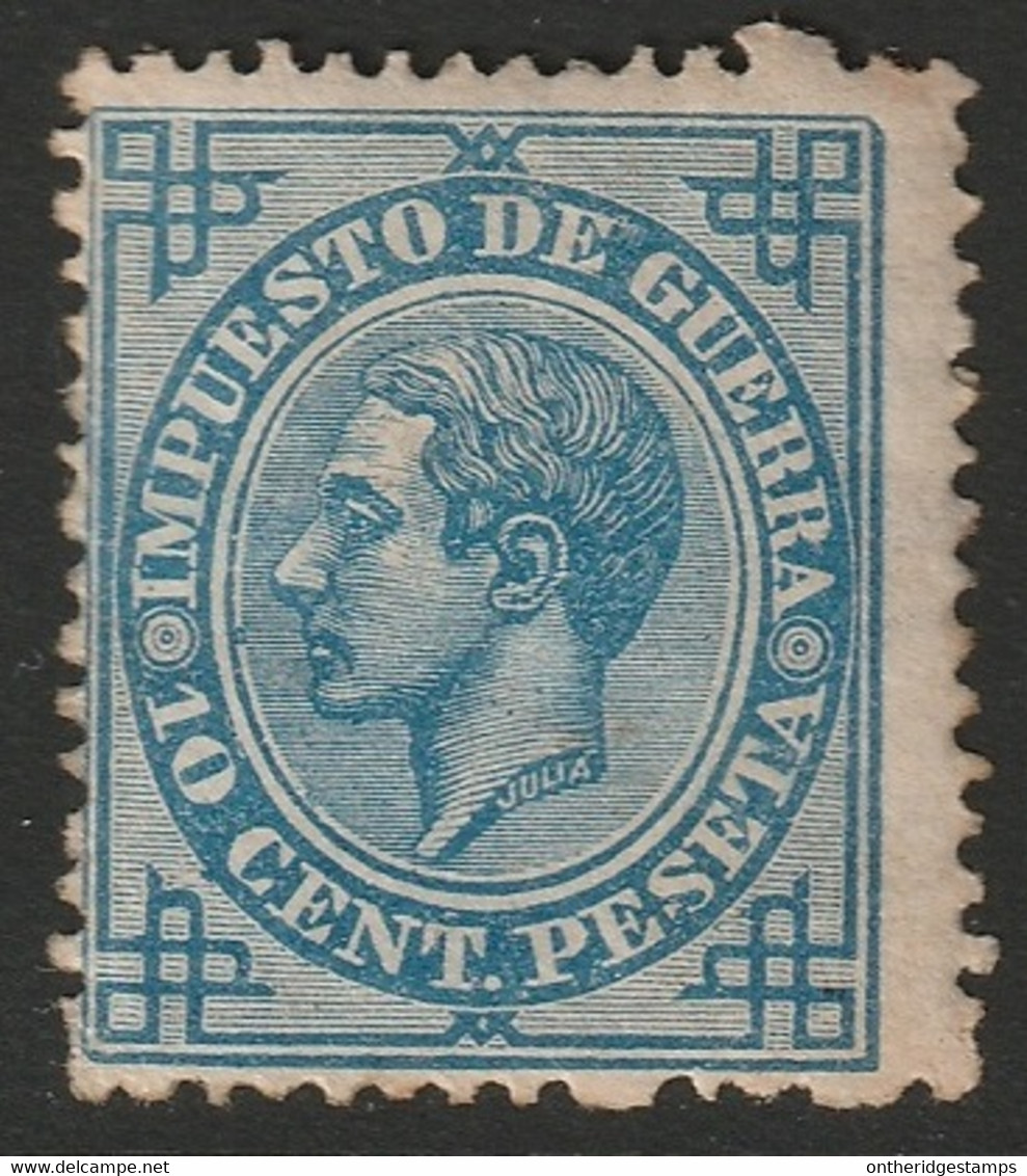 Spain 1876 Sc MR6 Espagne Ed 184 Yt Guerre 6 War Tax MH* Toned/disturbed Gum - Oorlogstaks