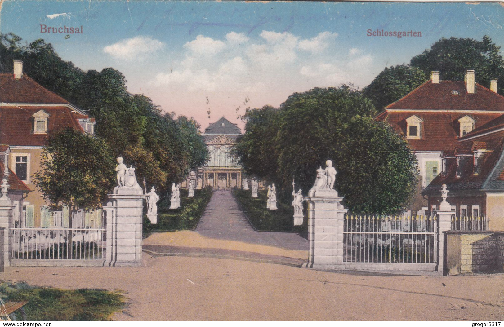 A4072) BRUCHSAL - SCHLOSSGARTEN - Tolle Alte AK - Eingang Mit Tollen Details 1922 - Bruchsal