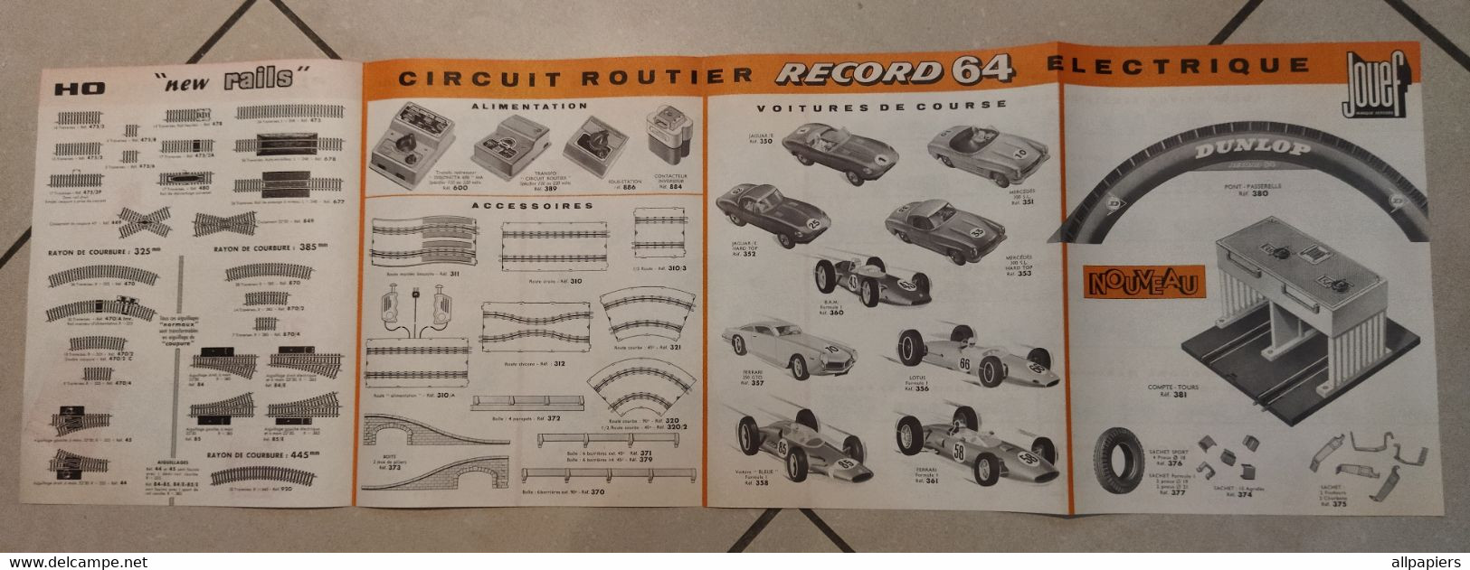 Publicité Plans De Réseaux H0 Accessoires Trains Jouef - Alimentation - New Rails - Circuit Routier Record 64 électrique - Andere & Zonder Classificatie