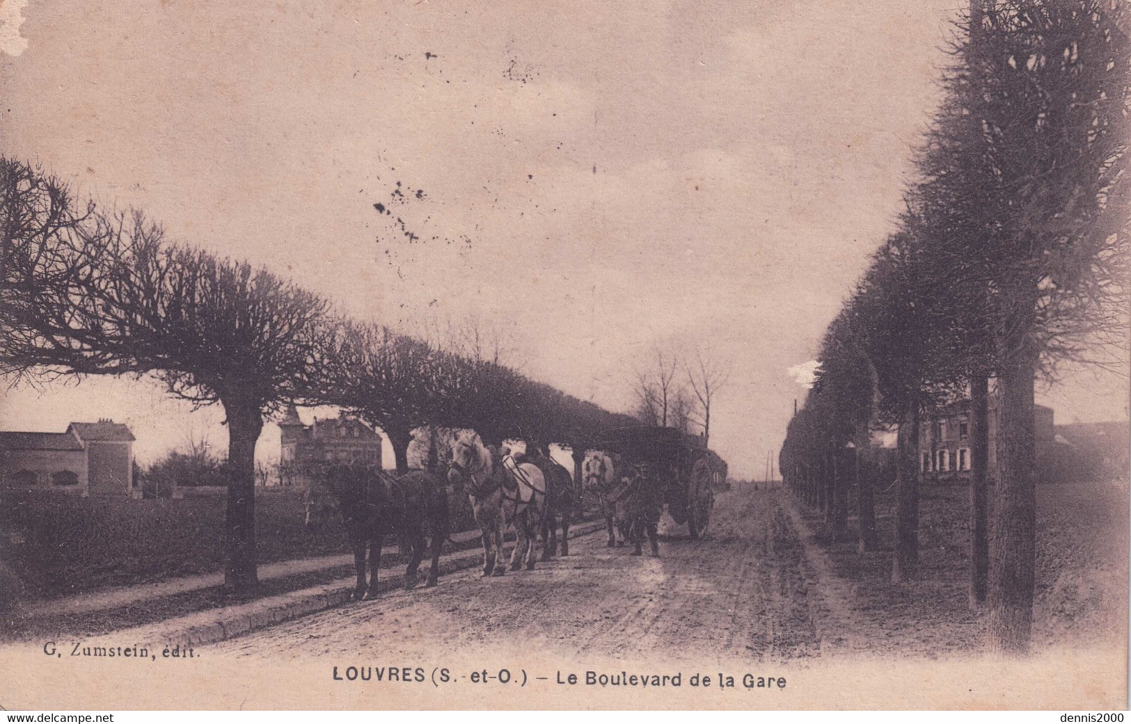 LOUVRES (95) - Le Boulevard De La Gare - VOITURE À CHEVAL - Ed. G. Zumstein - Louvres