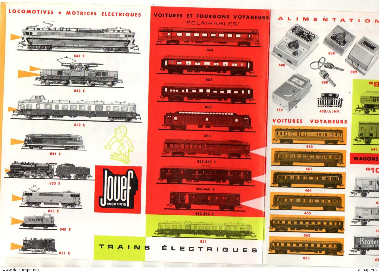 Publicité Jouef Trains électriques Locomotives - Motrices électriques, Wagons Marchandises, Alimentation, Accessoires... - Altri & Non Classificati