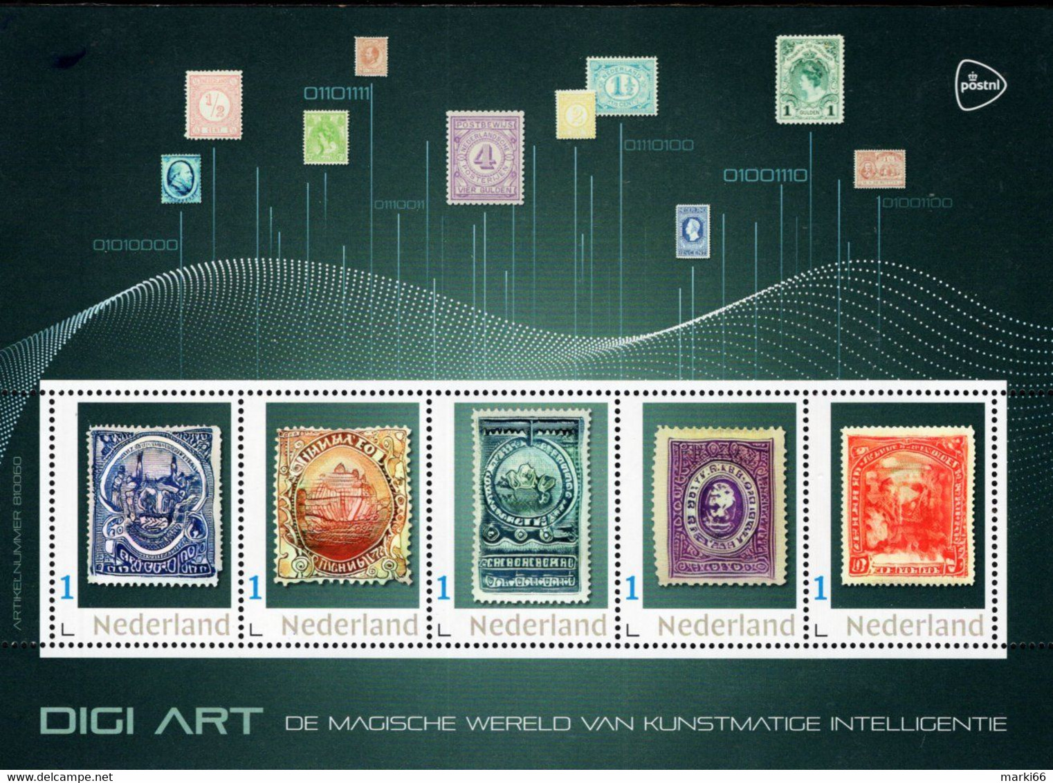 Netherlands - 2021 - Digi Art - Design Created By Computer Algorithm - Mint Stamp Sheetlet - Ungebraucht