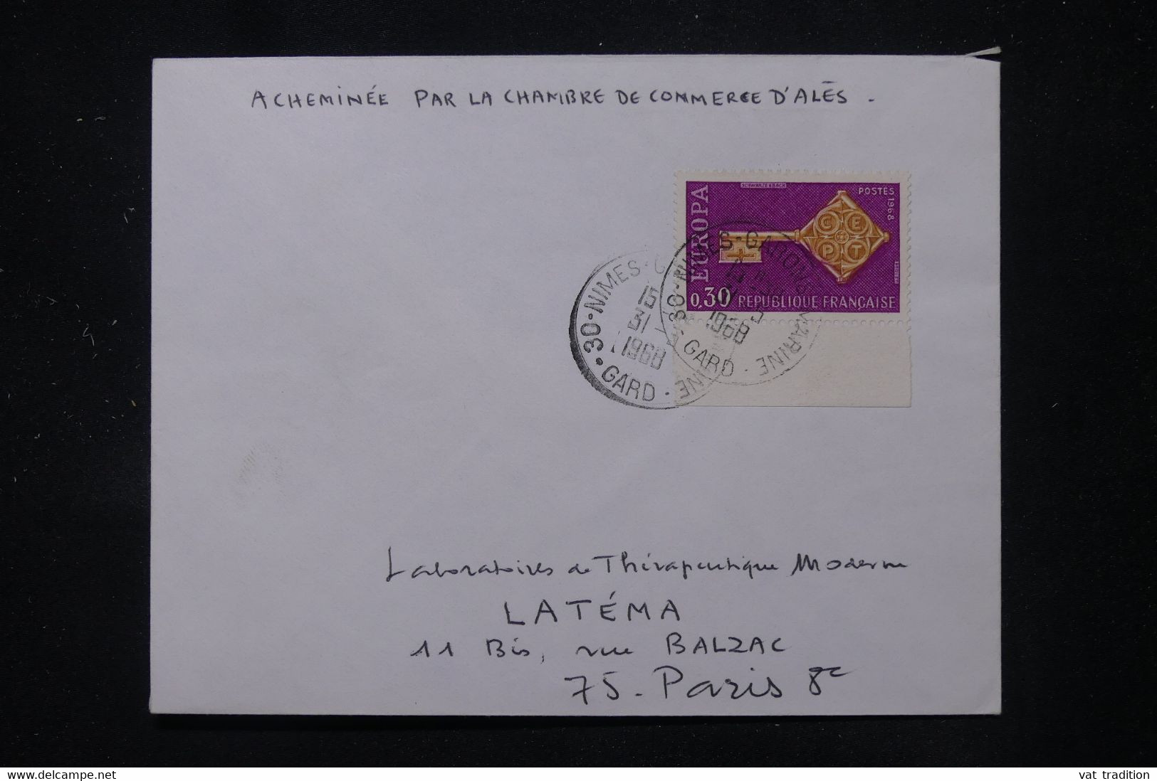 FRANCE - Enveloppe Acheminée Par La Chambre De Commerce D'Alés En 1968  ( Grêves Des PTT ) - L 111209 - Documenti