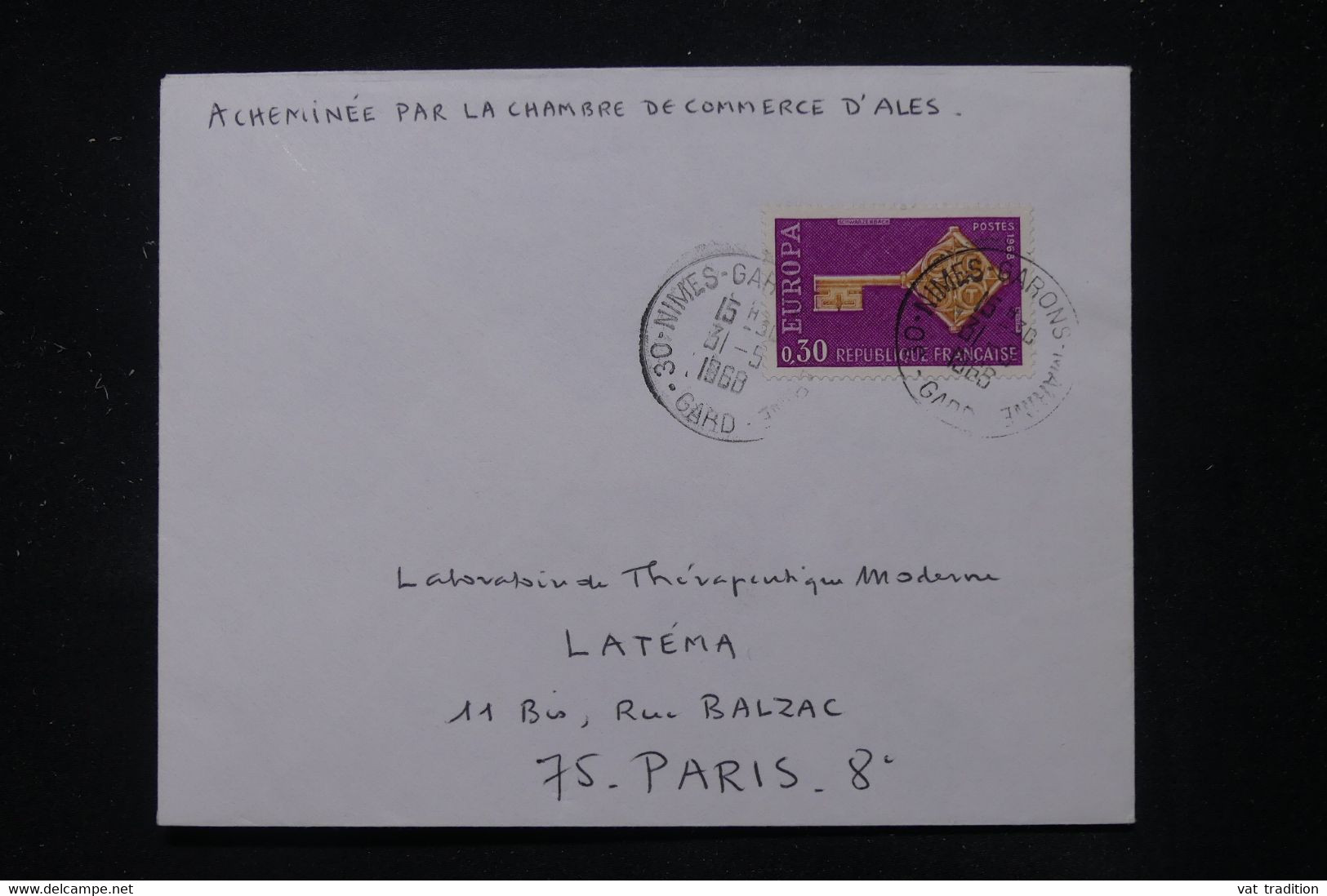 FRANCE - Enveloppe Acheminée Par La Chambre De Commerce D'Alés En 1968  ( Grêves Des PTT ) - L 111210 - Documents
