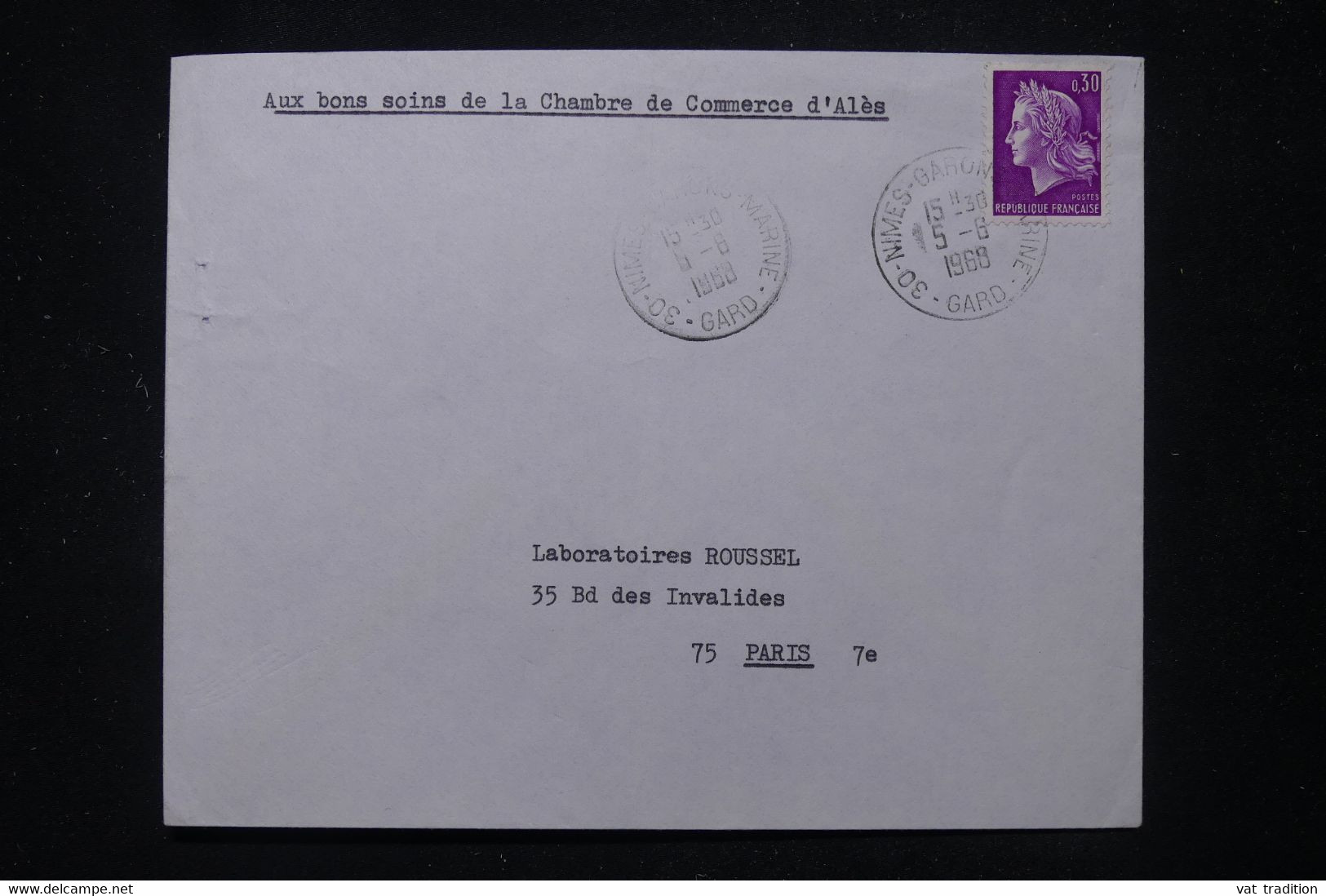 FRANCE - Enveloppe Acheminée Par La Chambre De Commerce D'Alés En 1968  ( Grêves Des PTT ) - L 111214 - Dokumente