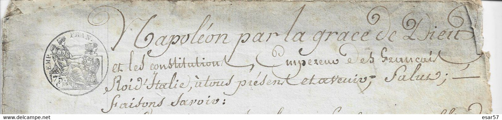 Napoléon I  Bel Acte Notarié Meuse Pierrefitte Sur Aire Du 31 Décembre 1811 Beau Timbre Impérial - Manoscritti