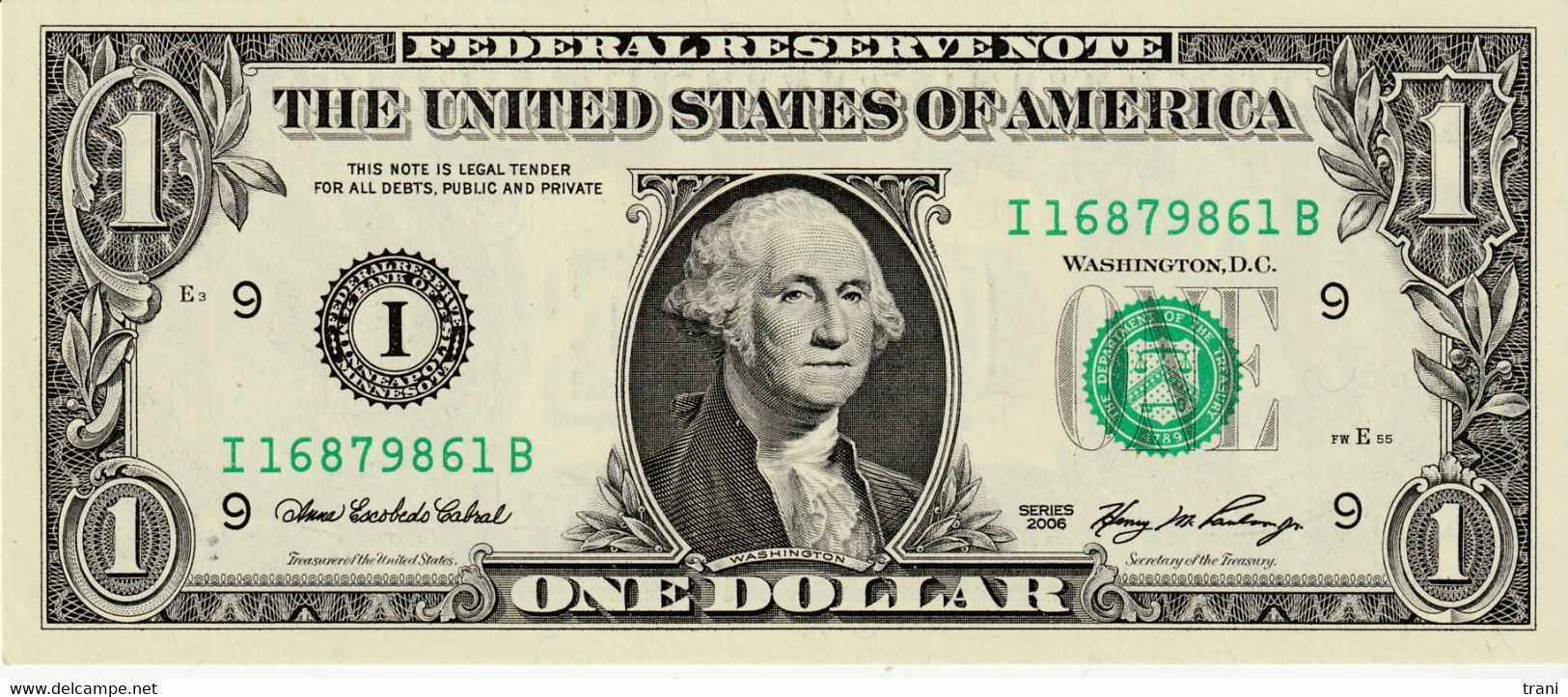 BANCONOTA ONE DOLLAR - WASHINGTON - SERIES 2006 - Federal Reserve (1928-...)