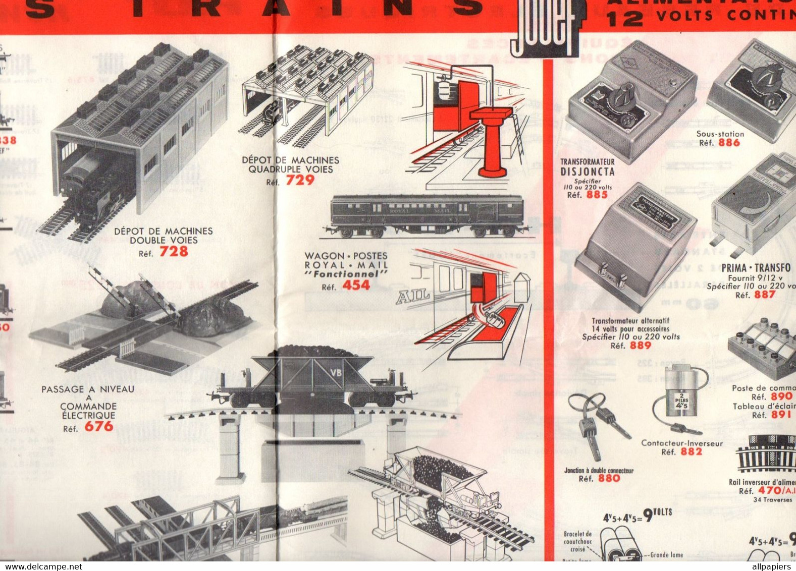 Publicité Jouef Plans De Réseaux, Accessoires Trains, Alimentation, Principes De Construction De Réseaux électriques H0 - Andere & Zonder Classificatie