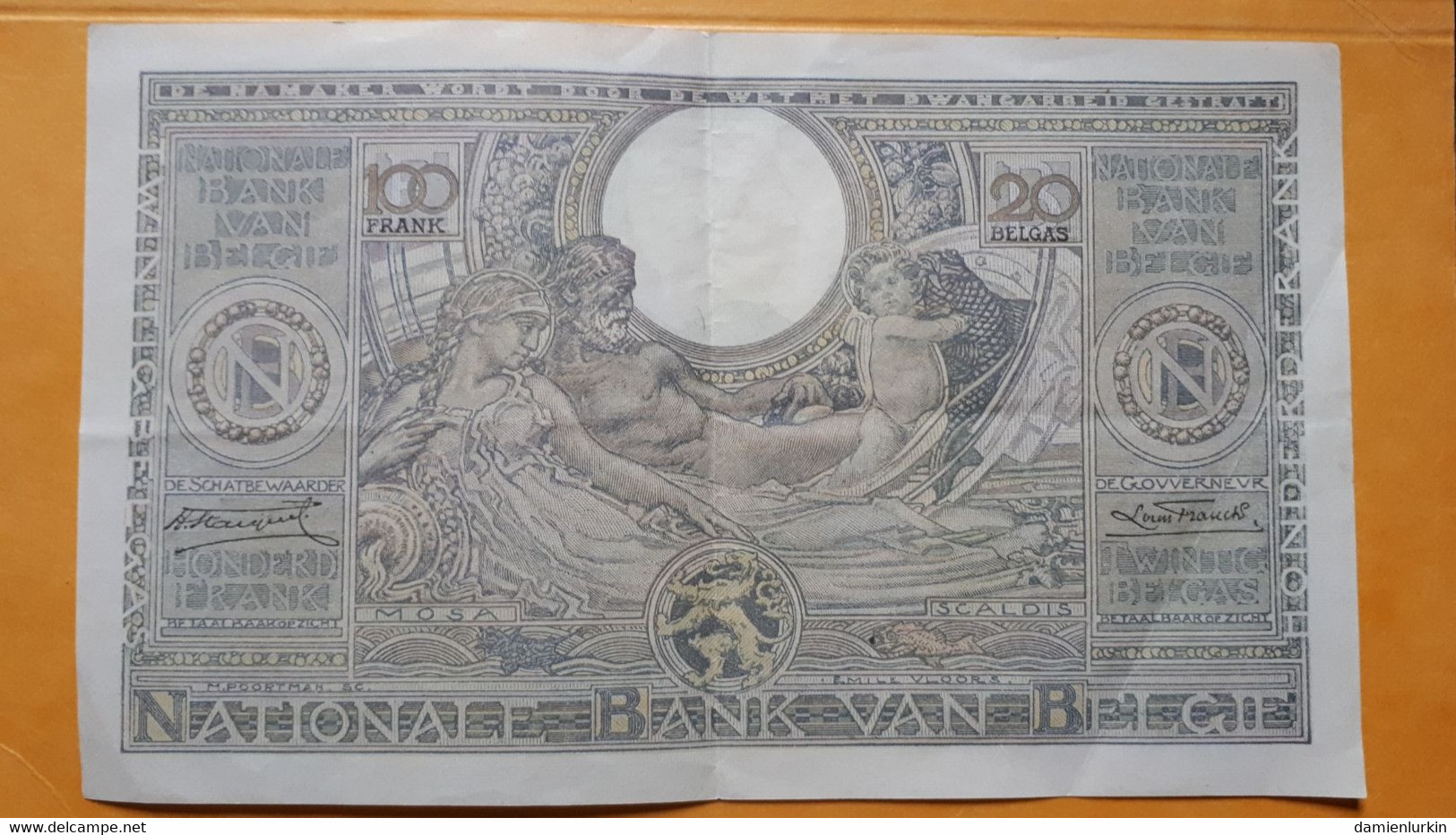 BELGIQUE/BELGIE MAGNIFIQUE 100 FR 20 BELGAS 23.09.35 FRANCK-STACQUET P-107a.3 - 100 Francs & 100 Francs-20 Belgas