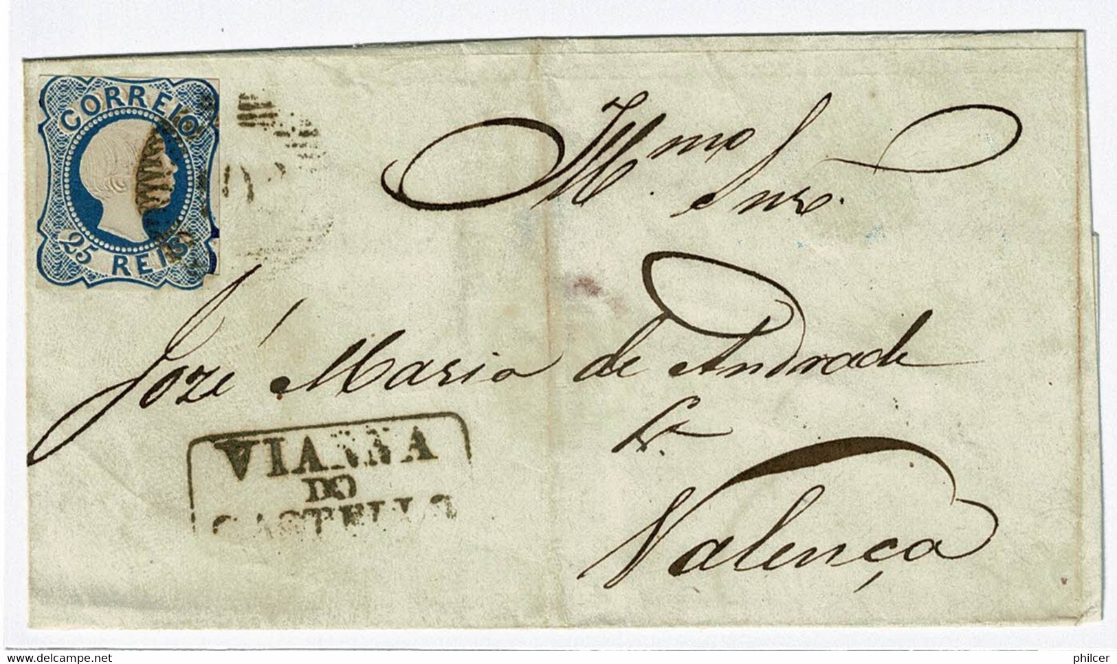 Portugal, 1855/6, Viana Do Castelo-Valença - Lettres & Documents