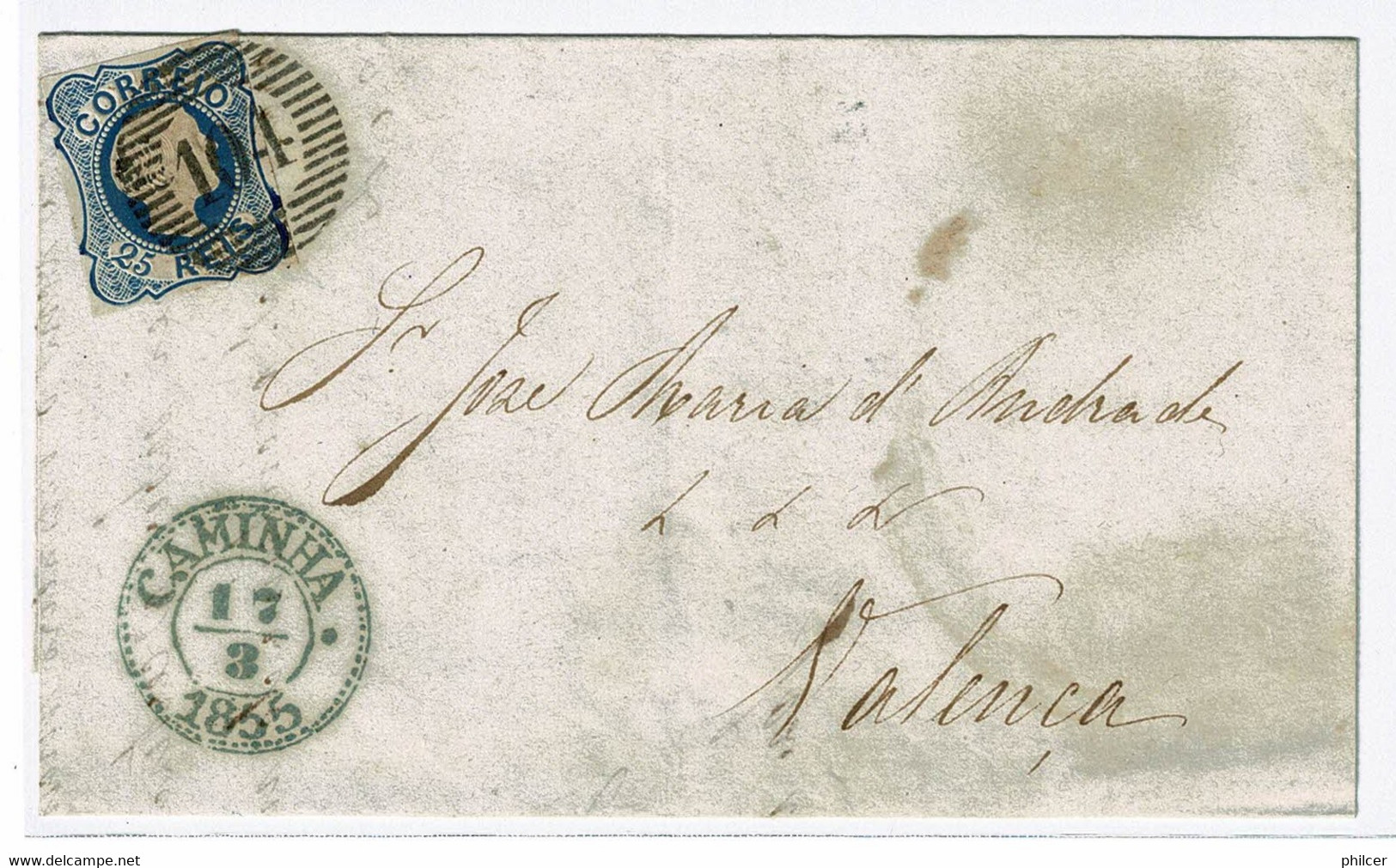 Portugal, 1855, # 6, Caminha-Valença - Briefe U. Dokumente