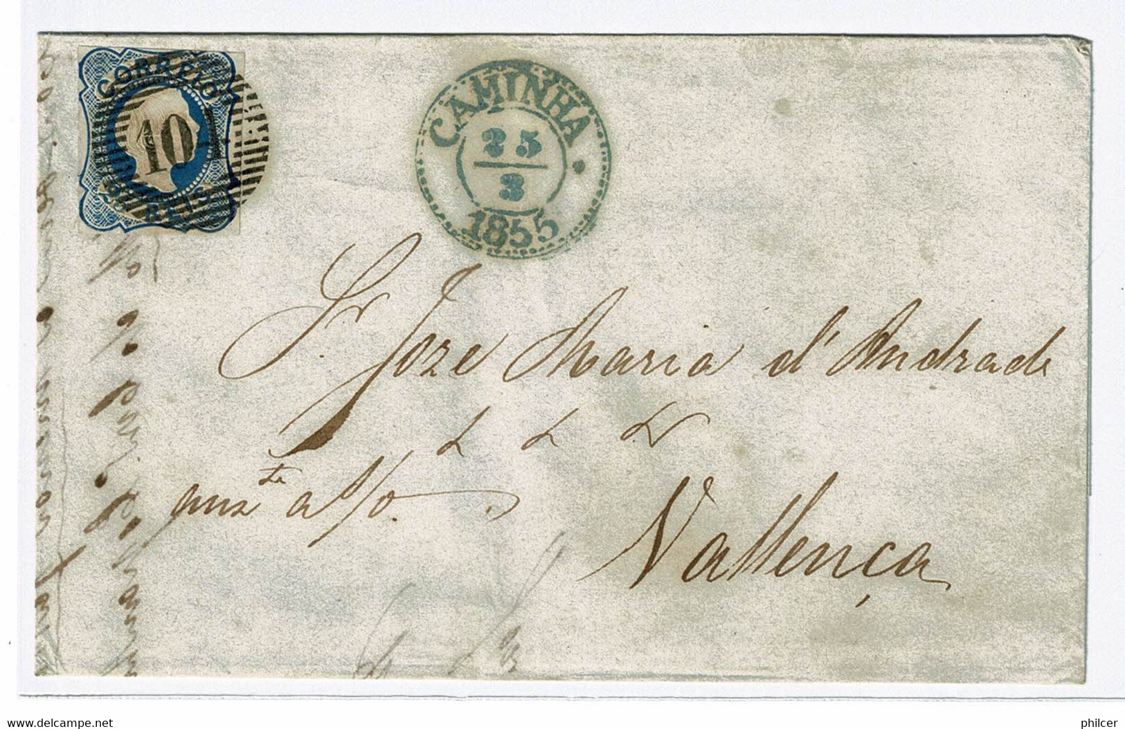 Portugal, 1855, # 6, Caminha-Valença - Lettres & Documents