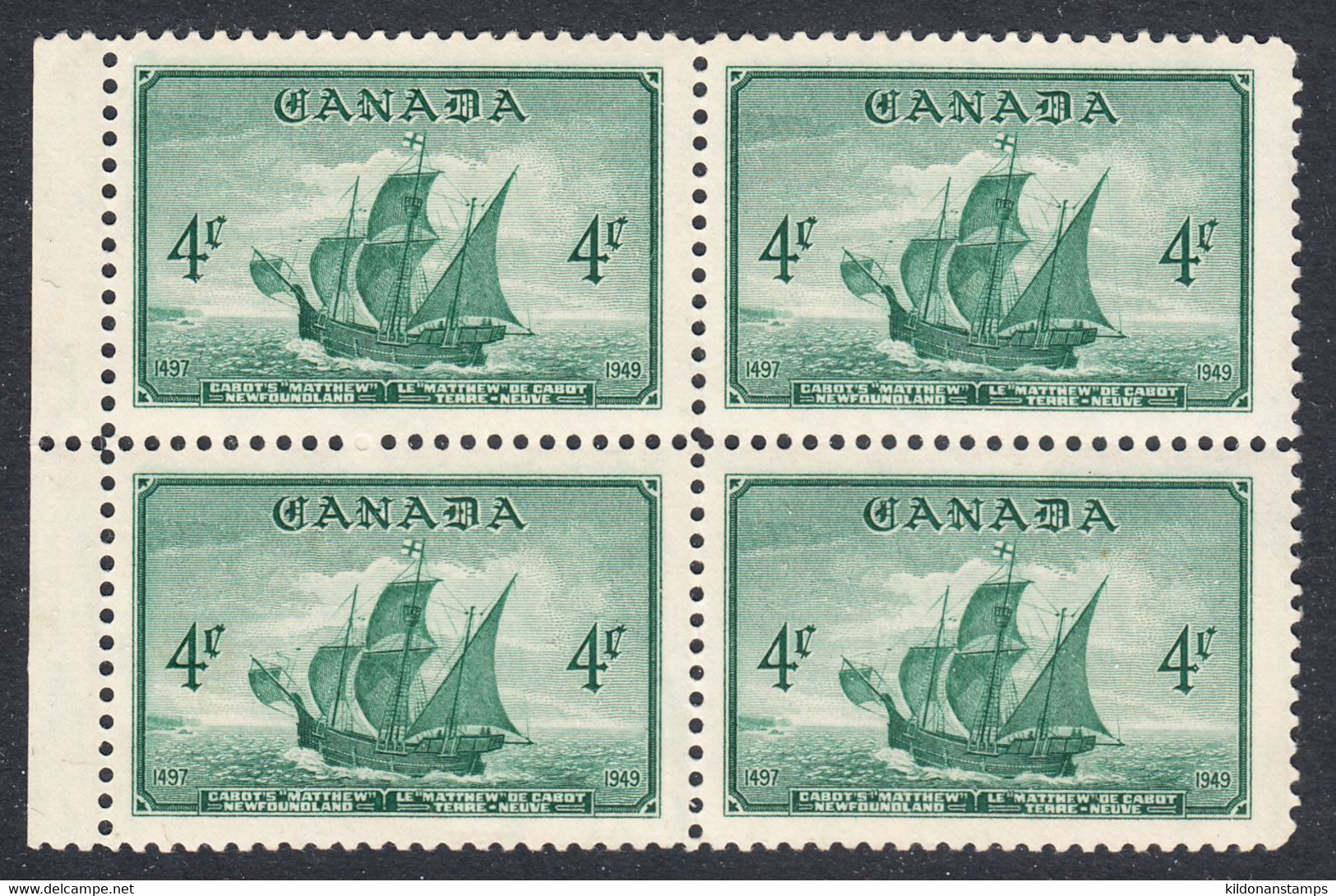 Canada 1949 Mint No Hinge, Block, Sc# ,SG 412 - Neufs