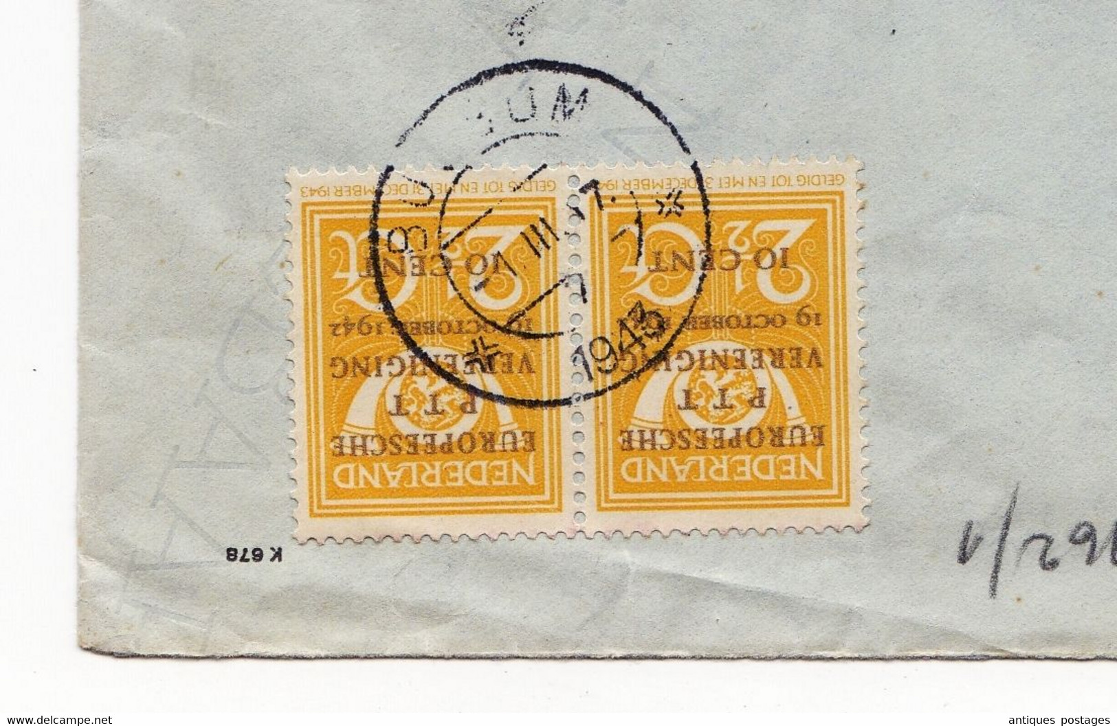 Registered Bussum 1943 Nederland Inter Phila Niebüll Schleswig-Holstein Censor WW2 Europese P.T.T. Vereniging - Storia Postale