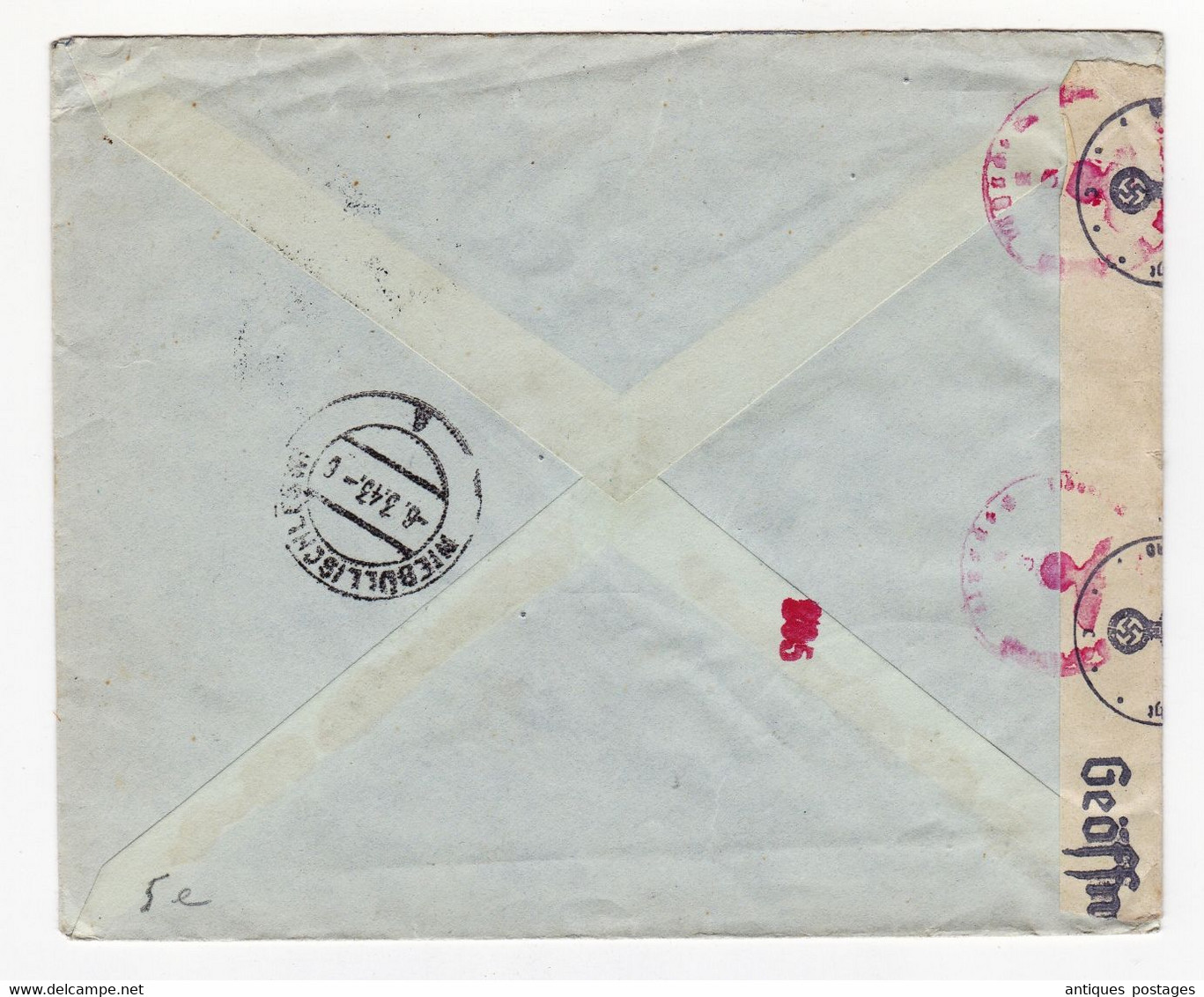 Registered Bussum 1943 Nederland Inter Phila Niebüll Schleswig-Holstein Censor WW2 Europese P.T.T. Vereniging