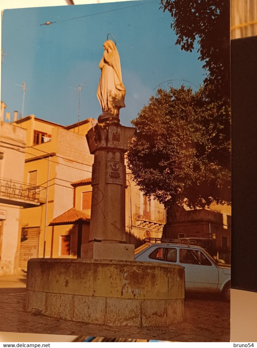 2 Cartoline Comiso Prov Ragusa Piazza S Francesco Particolare Statua Madonna Immacolata Auto,chiesa Madre - Ragusa