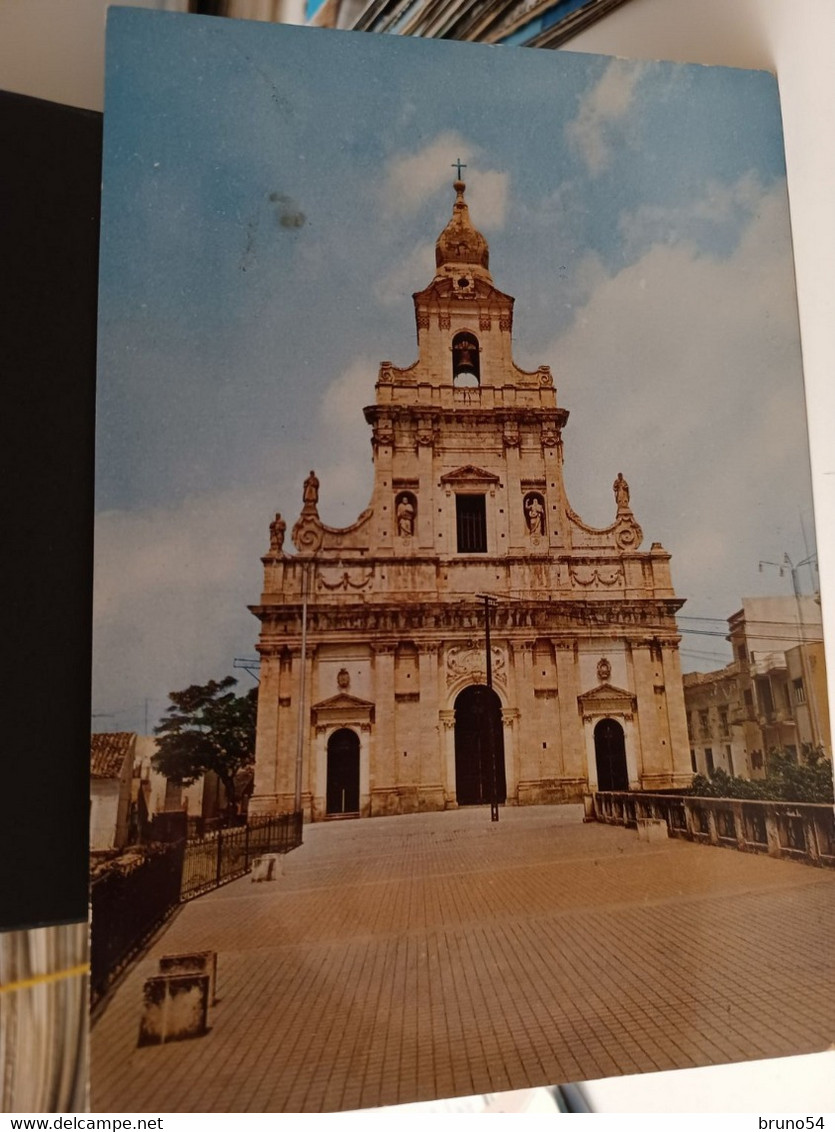 2 Cartoline Comiso Prov Ragusa Piazza S Francesco Particolare Statua Madonna Immacolata Auto,chiesa Madre - Ragusa