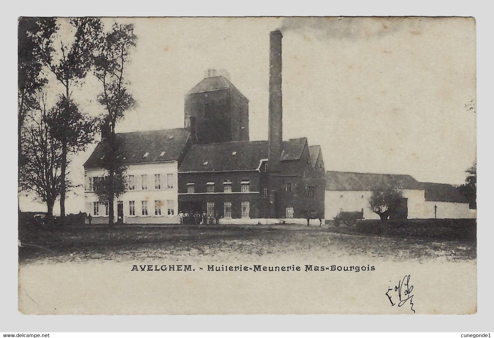 CPA  AVELGHEM : Huilerie - Meunerie MAS-BOURGOIS - Circulée Avant 1905 - Avelgem