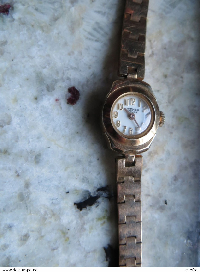 Montre Femme Mécanique à Remontoir  ORPHEO RUBIS - Joli Modèle Bracelet Métal Doré Parfait état - Montre Qui Fonctionne - Watches: Jewels