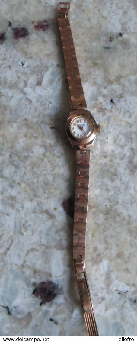 Montre Femme Mécanique à Remontoir  ORPHEO RUBIS - Joli Modèle Bracelet Métal Doré Parfait état - Montre Qui Fonctionne - Schmuckuhren