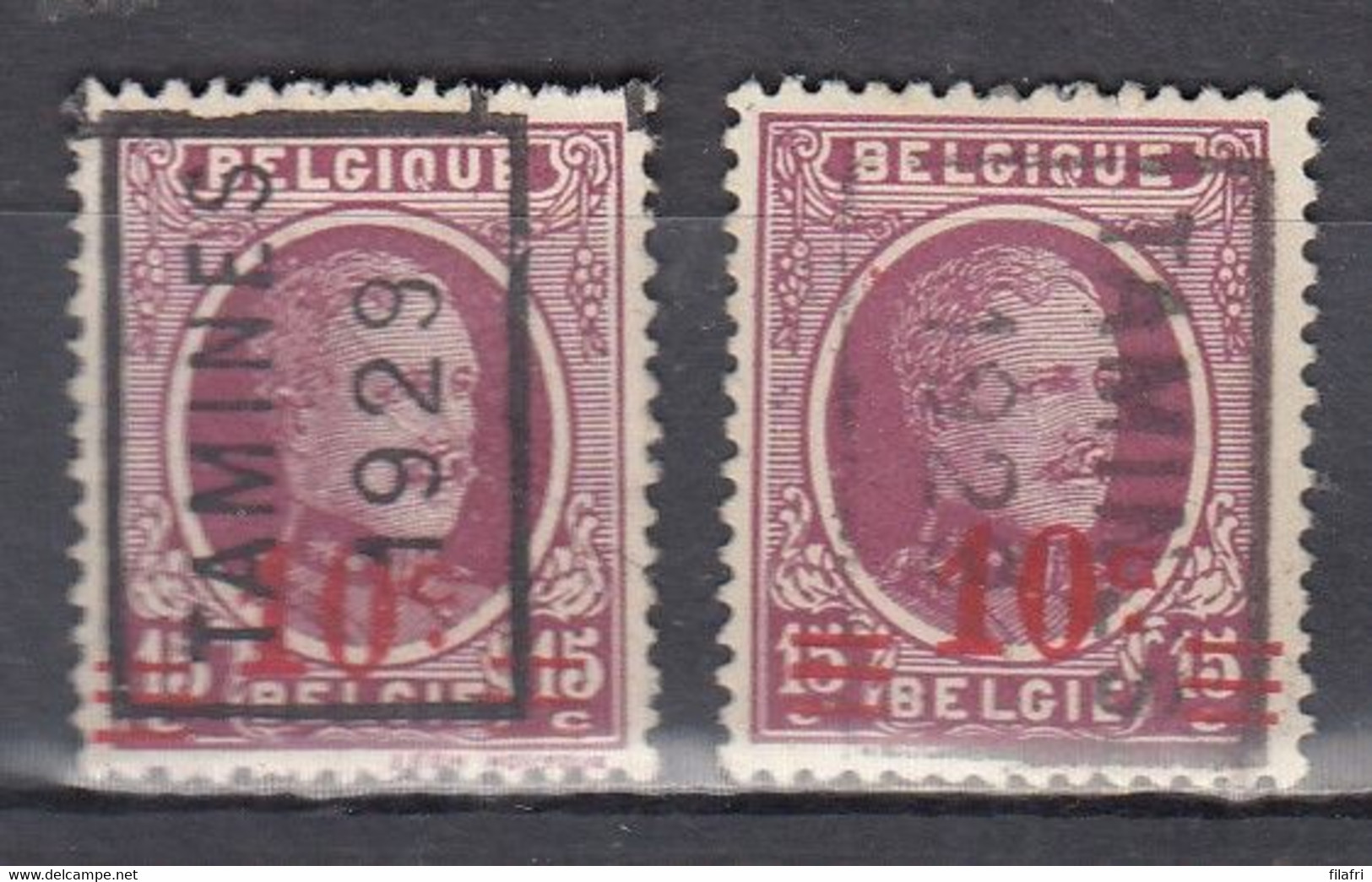 4843 Voorafstempeling Op Nr 246 - TAMINES 1929 - Positie A&B (zie Opm) - Rollenmarken 1920-29