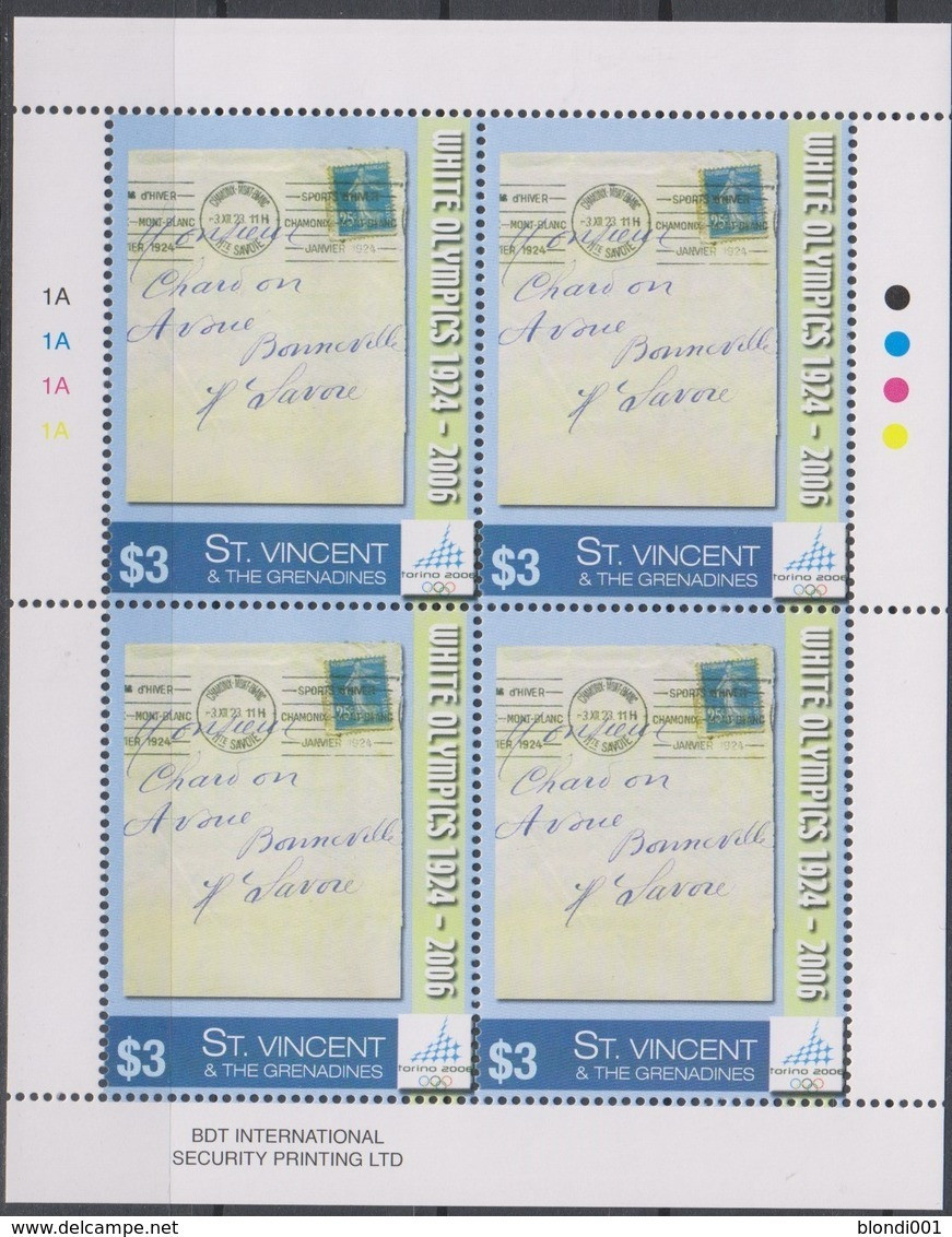 Olympics 2006 - History - ST. VINCENT - Sheet MNH - Winter 2006: Torino