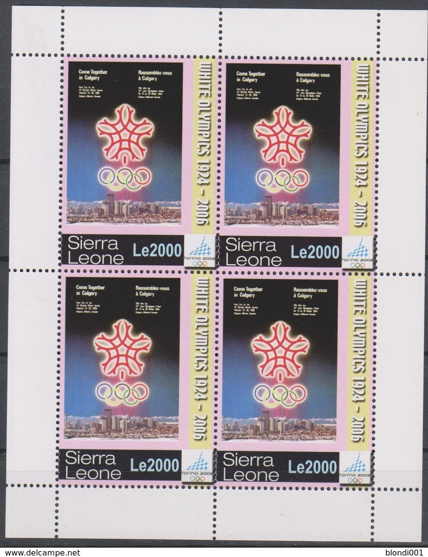 Olympics 2006 - History - SIERRA LEONE - Sheet MNH - Winter 2006: Torino