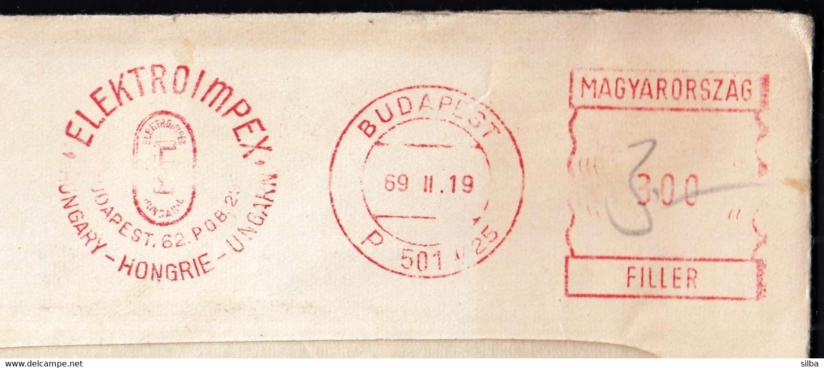 Hungary  Budapest 1969 / ELEKTROIMPEX / Machine Stamp - Postmark Collection