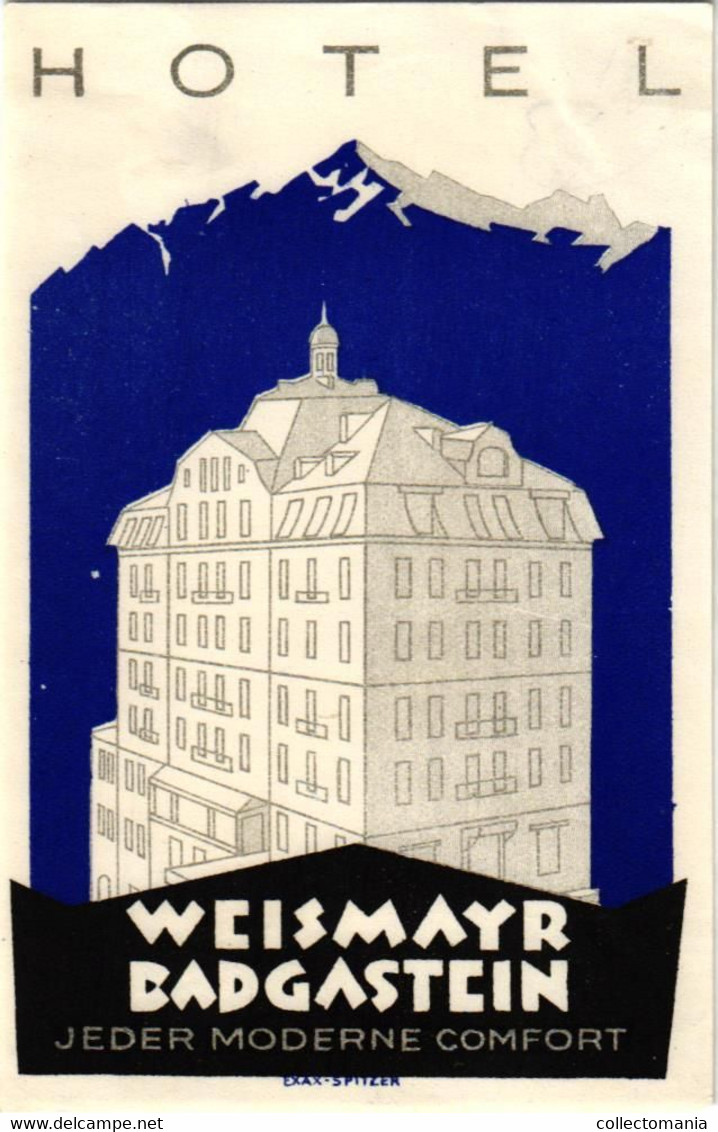 17 HOTEL LABELS AUSTRIA OOSTENRIJK ÖSTERREICH Drammen Wien Salzburg Garmsch Partenkirchen Arlberg Feldkirch Linz