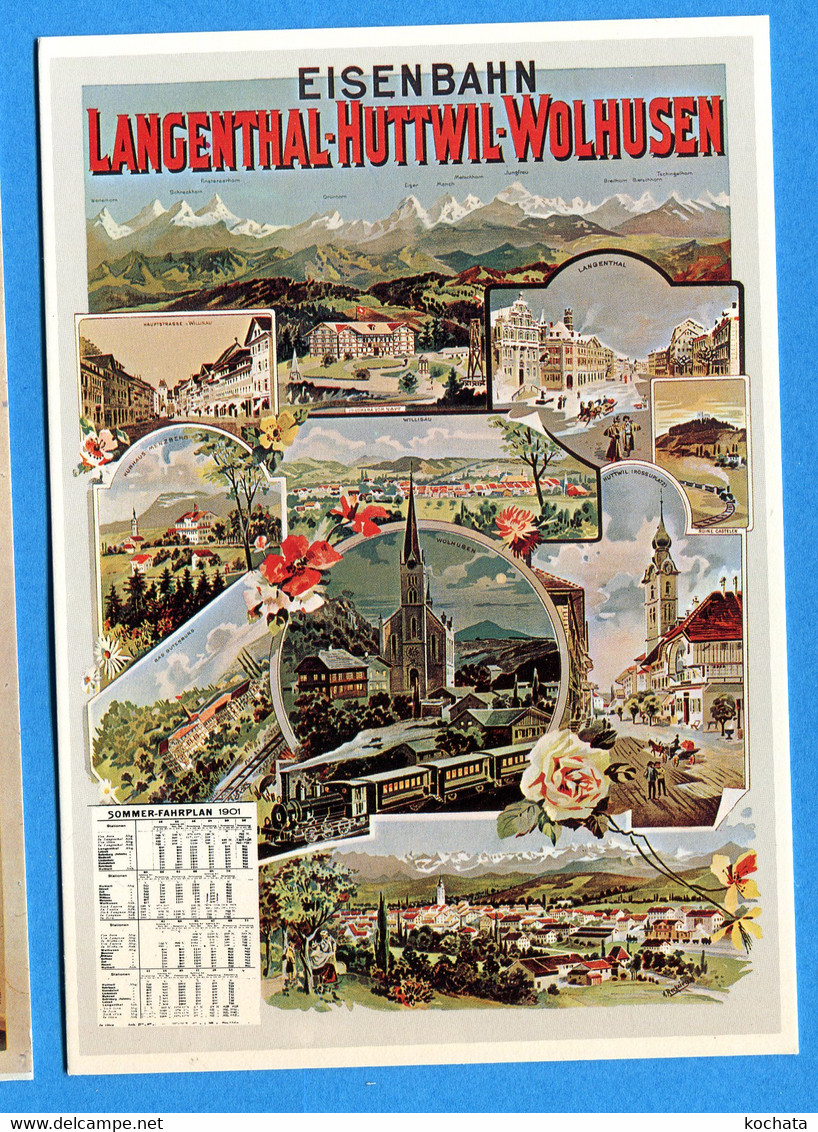 FEL1569, Repro D'affiche, A. Reckziegel, Eisenbahn Langenthal - Huttwil - Wolhusen,Train, Bahn,1011, GF, Non Circulée - Huttwil