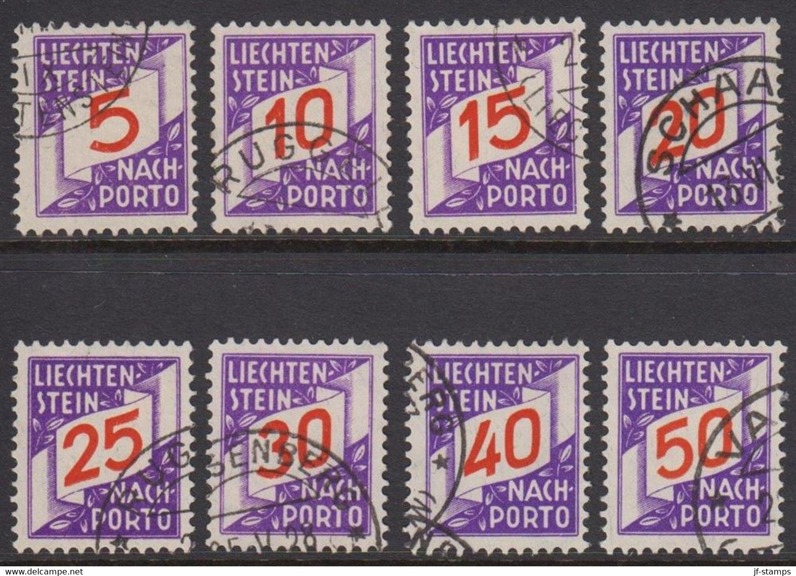 1928. LIECHTENSTEIN. Complete Set NACHPORTO With 8 Stamps.  (Michel Porto 13-20) - JF511544 - Postage Due