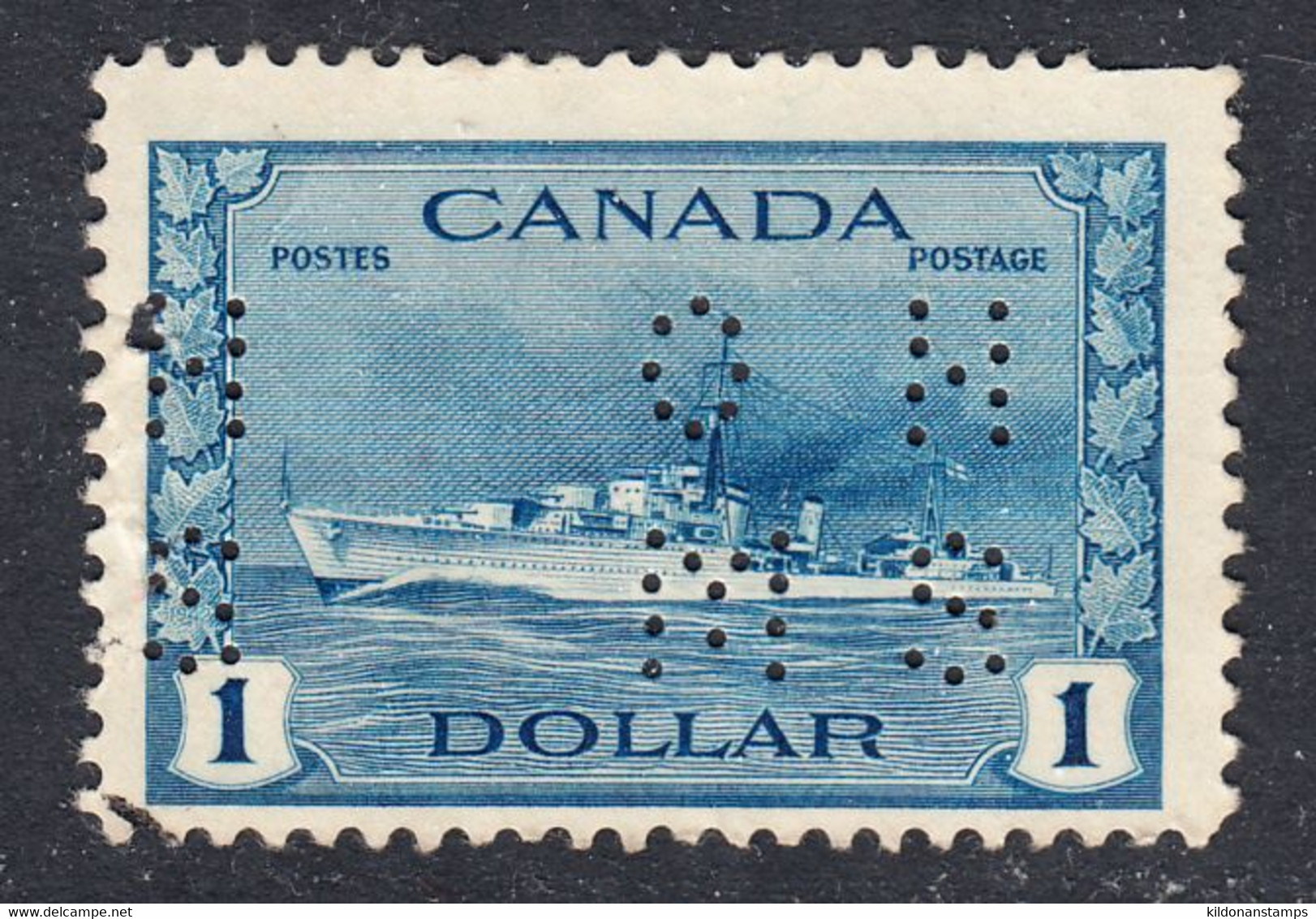 Canada 1942-43 OHMS, 4 Hole (type O2), Sc# ,SG O150 - Perfins