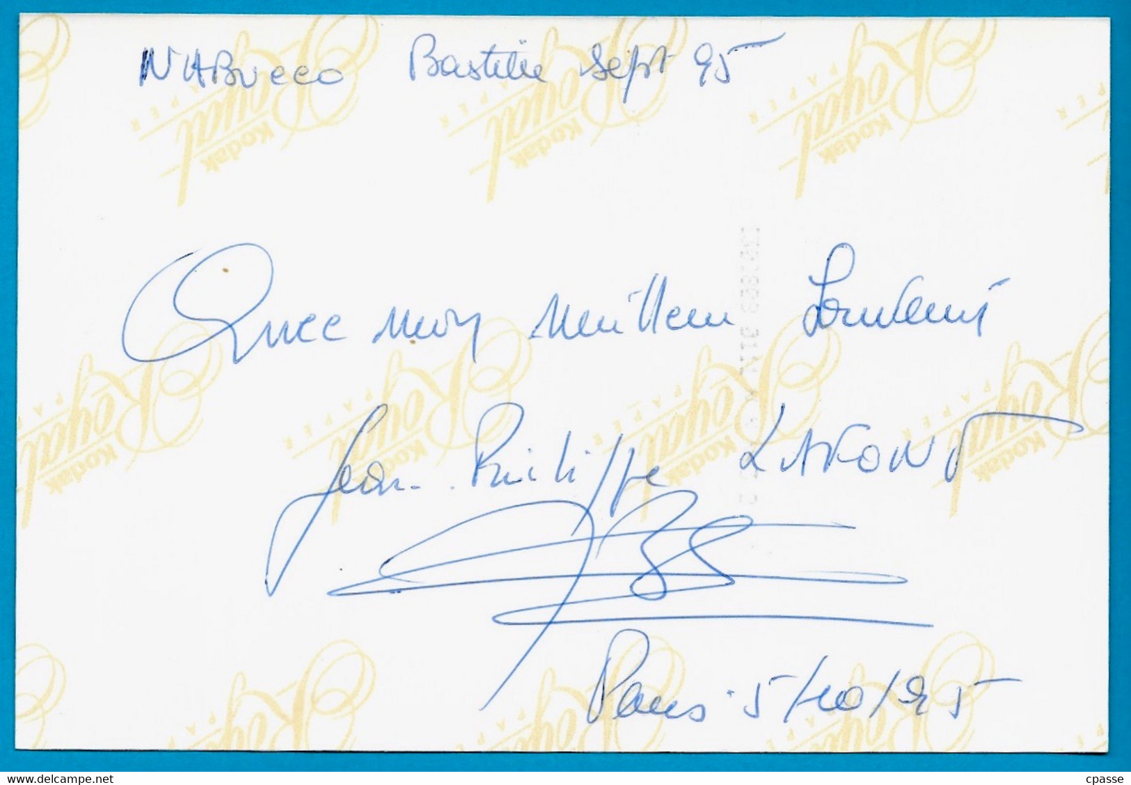 PHOTO Photographie Dédicace JEAN-PHILIPPE LAFONT (NABUCCO) Baryton Basse Opéra Né 31 Toulouse 1951 *Autographe Bastille - Autographs