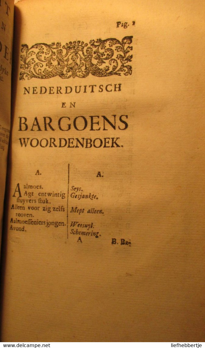 Cartouche Of De Gestrafte Booswigt - 1731 - Met Bijgevoegd : Bargoens Woordenboek - Dieventaal Dialect - Anciens