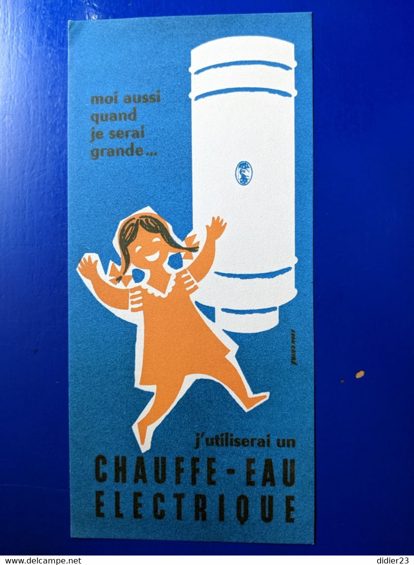 BUVARD PUBLICITAIRE  CHAUFFE EAU ELECTRIQUE ILLUSTRATEUR JEAN CAYRE - Elektrizität & Gas