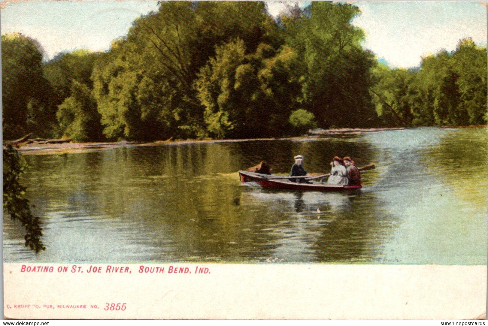 Indiana South Bend Boating On The St Joe River 1910 - South Bend