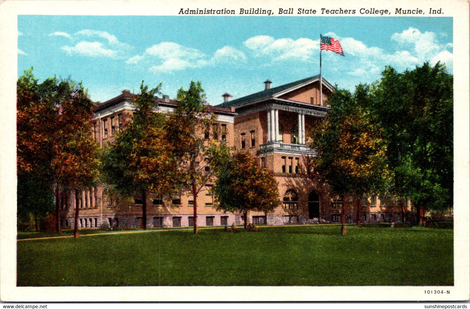 Indiana Muncie Administration Building Ball State Teachers 1951 College Curteich - Muncie