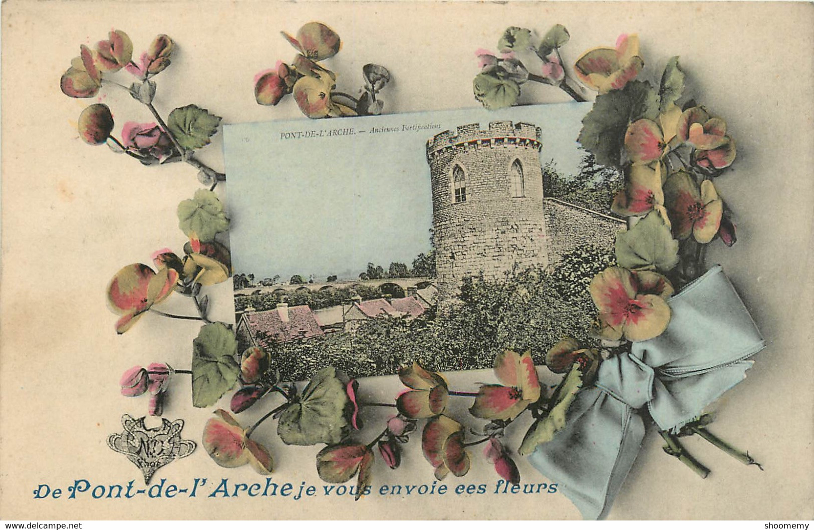 CPA De Pont De L'Arche Je Vous Envoie Ces Fleurs-Timbre      L1069 - Pont-de-l'Arche