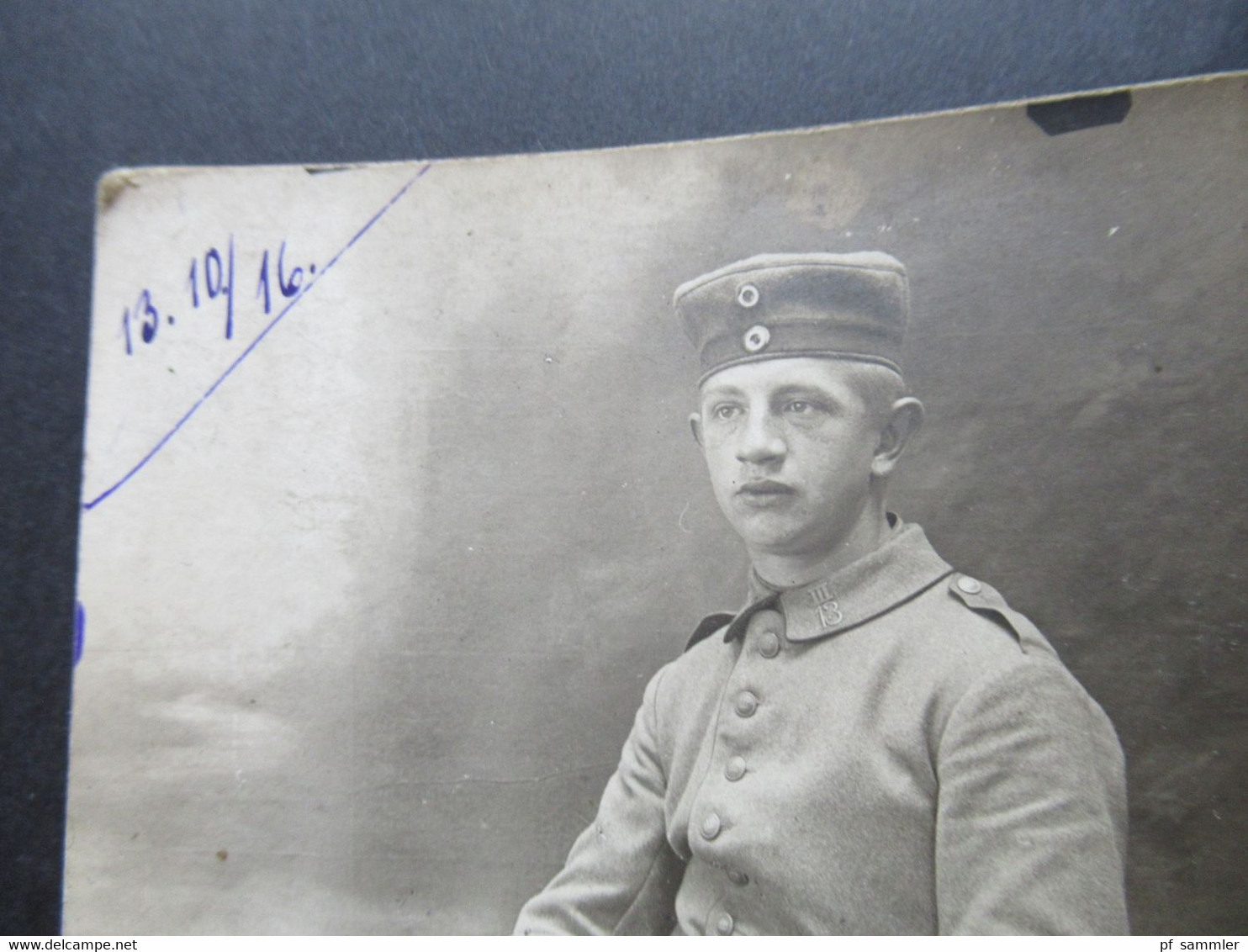Foto AK 1.WK Soldat In Uniform 1916 Zum Andenken Beschrieben 1920 In Minden In Westfalen - Guerre 1914-18