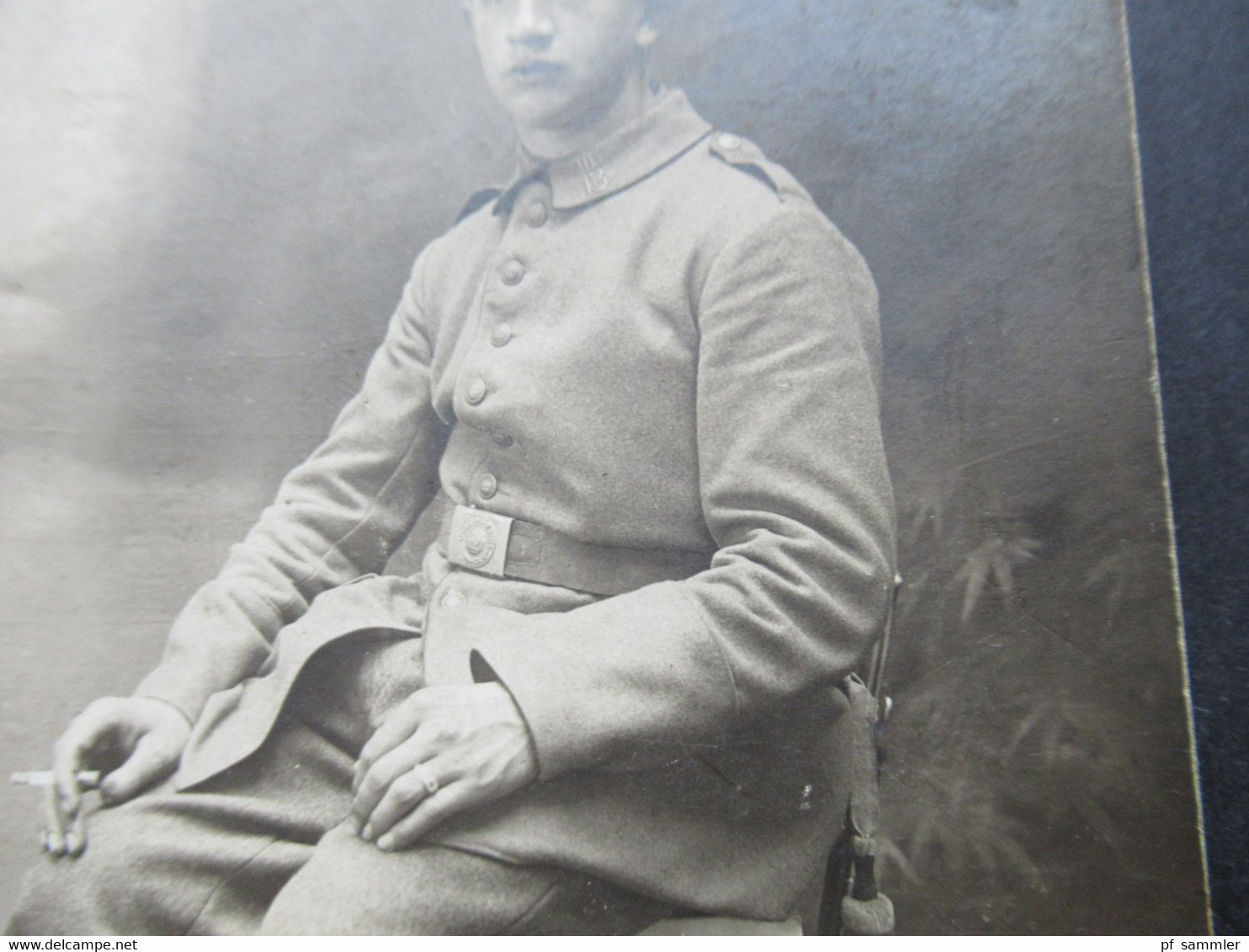 Foto AK 1.WK Soldat In Uniform 1916 Zum Andenken Beschrieben 1920 In Minden In Westfalen - Guerre 1914-18