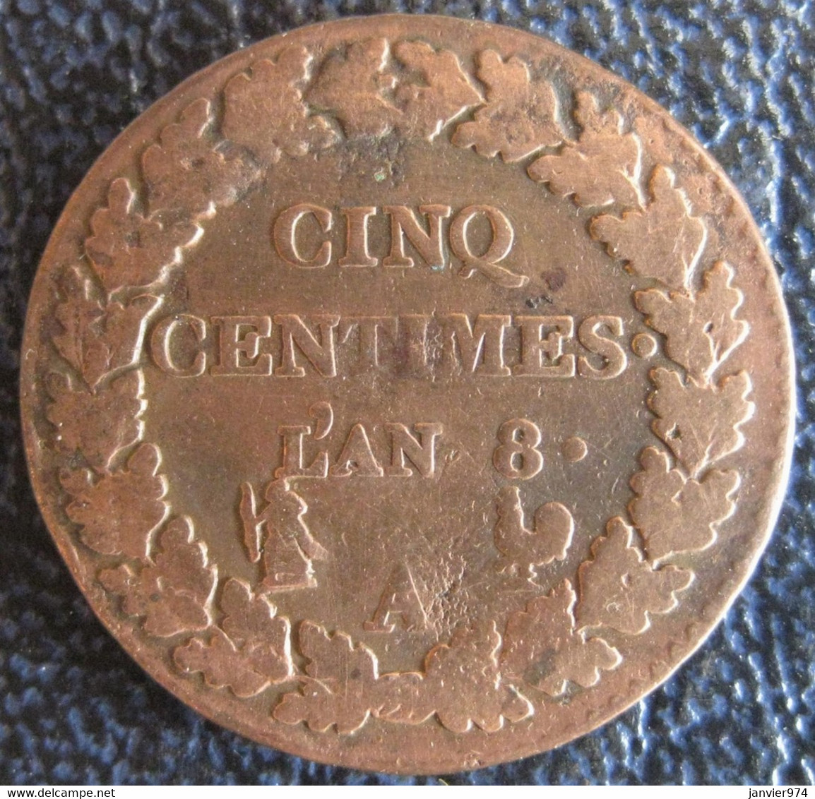 Cinq Centimes Dupré AN 8 A Paris, Référence Le Franc 40 - 5 Centimes