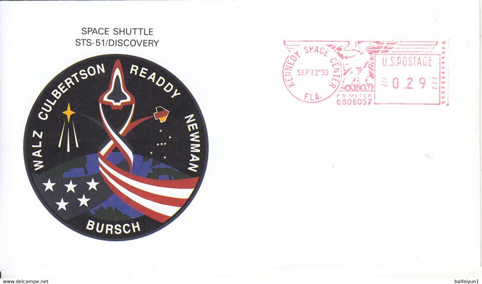 1993 USA Space Shuttle Discovery STS-51 Commemorative Cover - Amérique Du Nord
